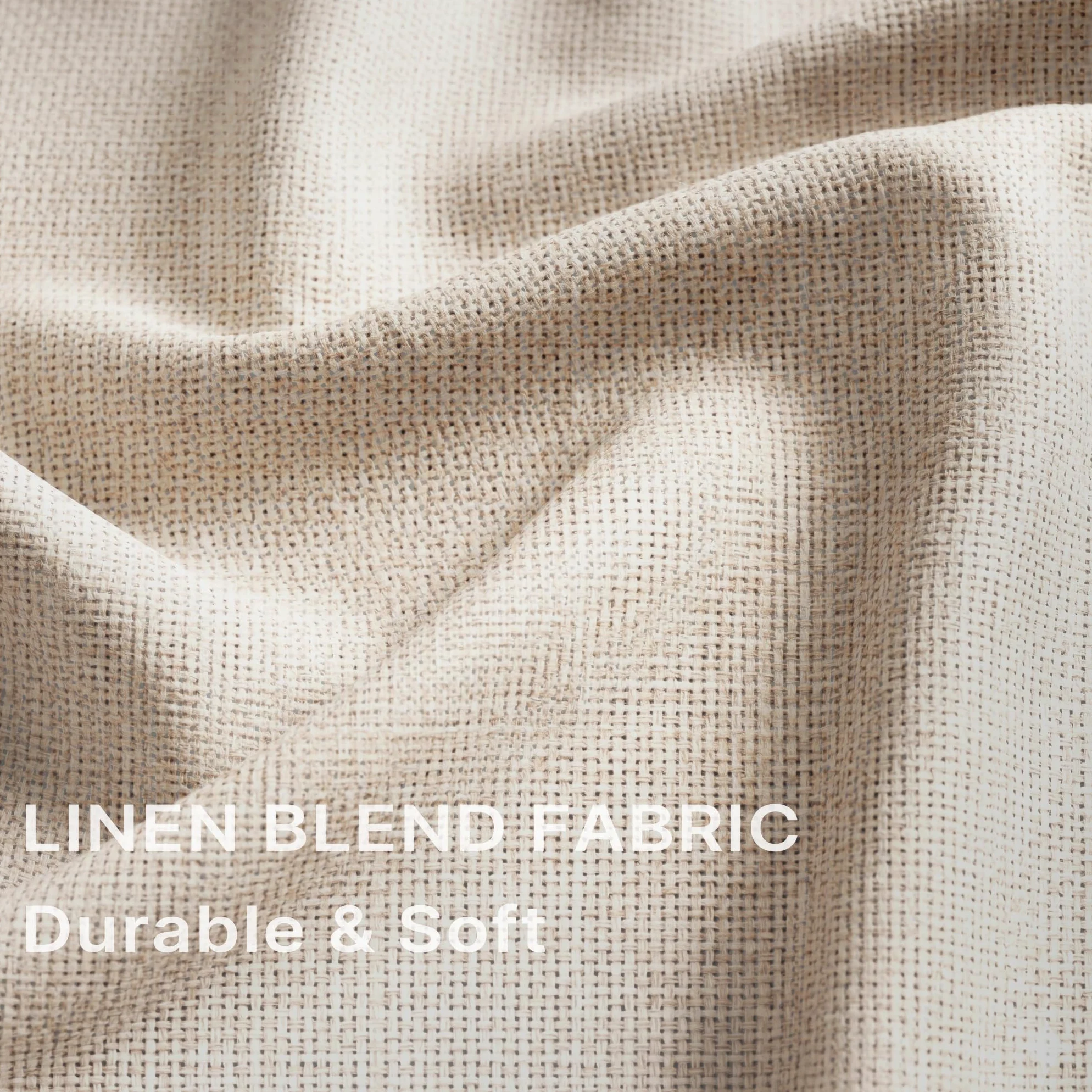 Rideaux Occultants 100% Aspect Lin avec Œillets, 140 x 210 cm, Lin Naturel | Tissu Triple Tissage Aspect Lin, Isolation Thermique, Isolation Phonique et Protection UV pour un confort optimal.