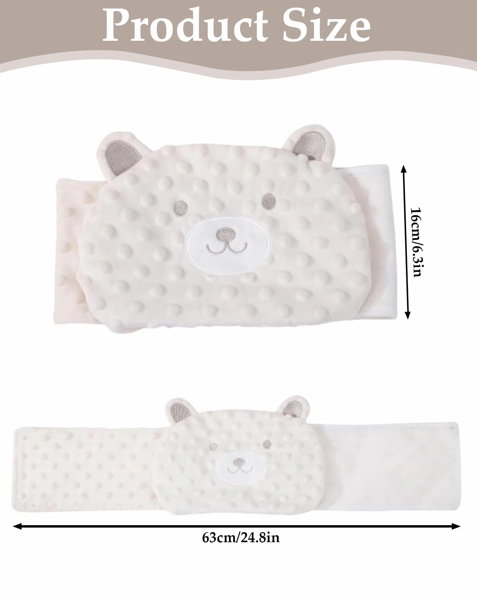 Bouillotte Bébé Anti Colique, Coussin Chauffant Micro Onde, Doublure Haricot Rouge, Velcro Réglable