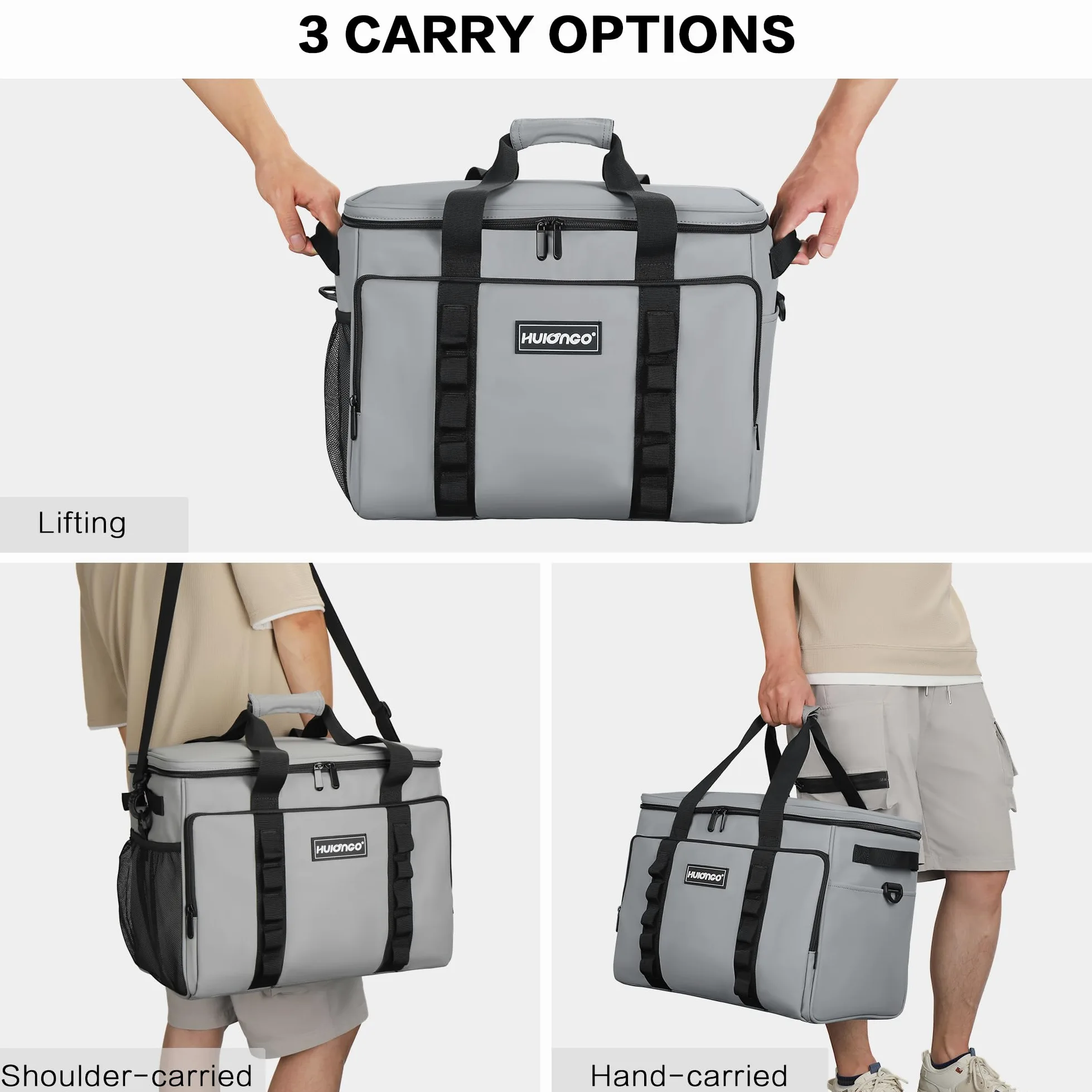 Grand sac isotherme souple pliable pour voyage - Glacière à côtés souples - Étanche - 48 canettes - 32 l