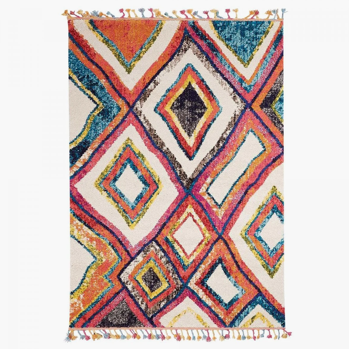 Jadorel Tapis berbère Style 80x150 OURIKA MK 01 Multicolore Oeko TEX® Exclusivité idéal pour la Chambre