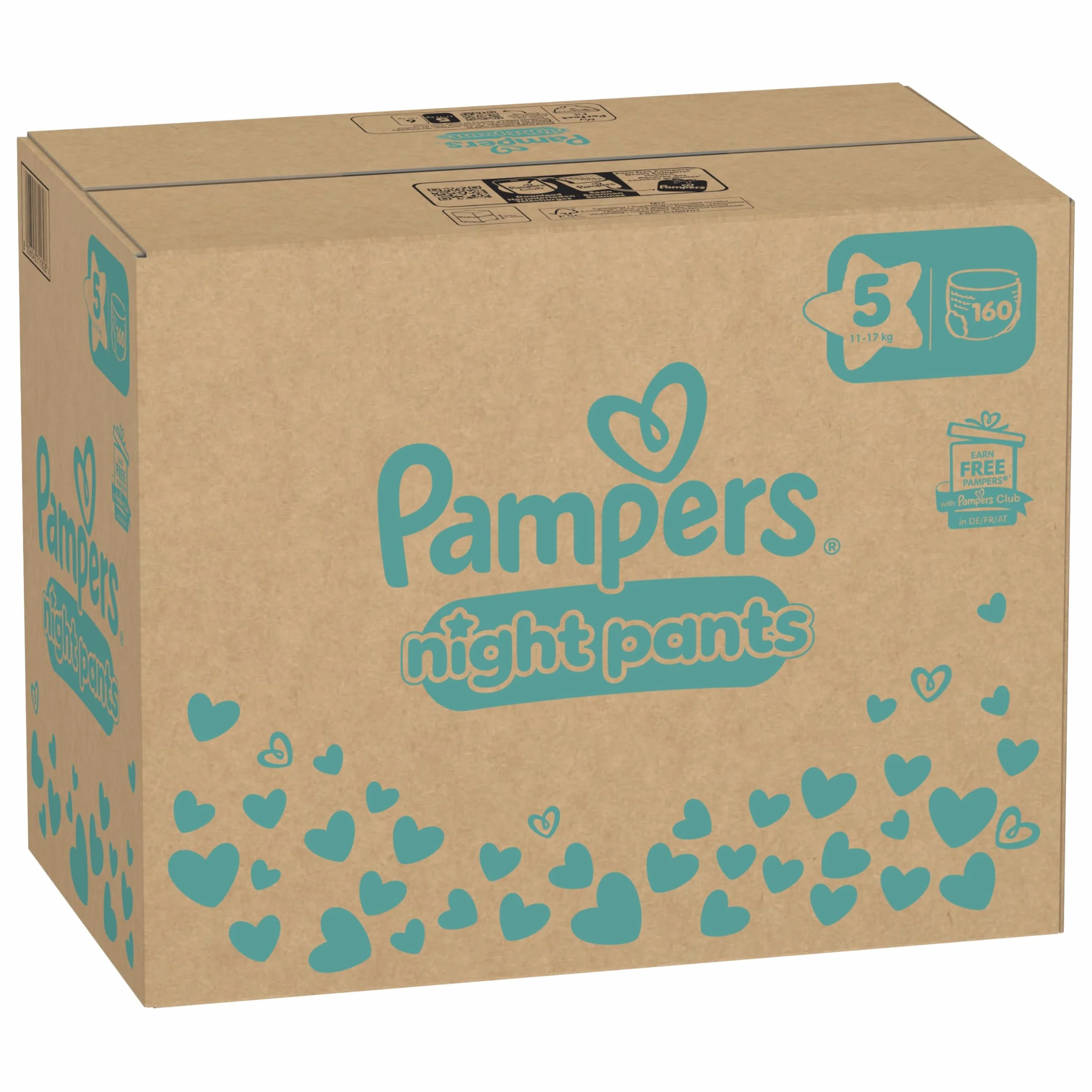Pampers Night Pants Taille 5 160 Couches-Culottes 11-17kg Maintien 360° Contre Les Fuites Protection Renforcée Nuit