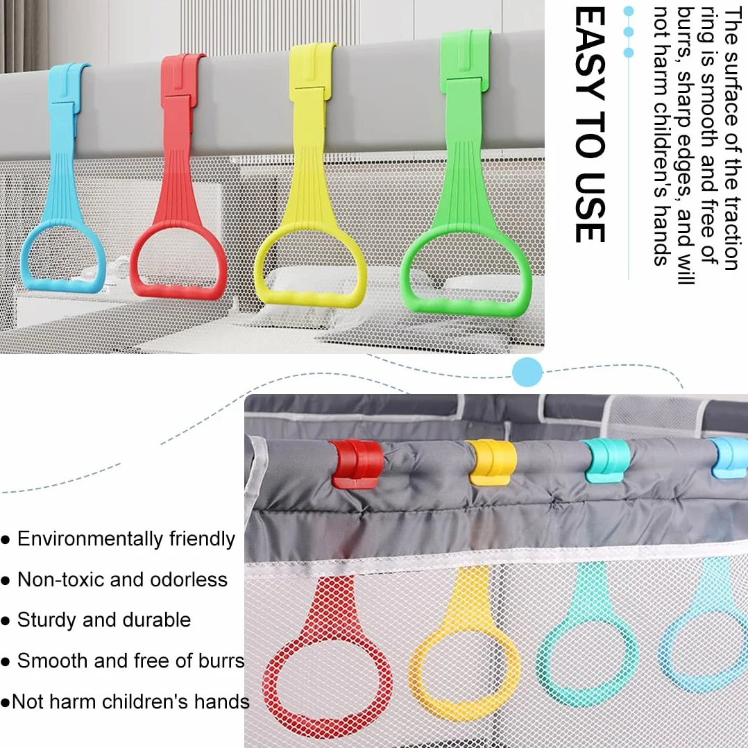 Anneau de Berceau 4 Pièces Anneau de Lit Bébé Multicolore Anneaux pour Lit Bébé et Parc