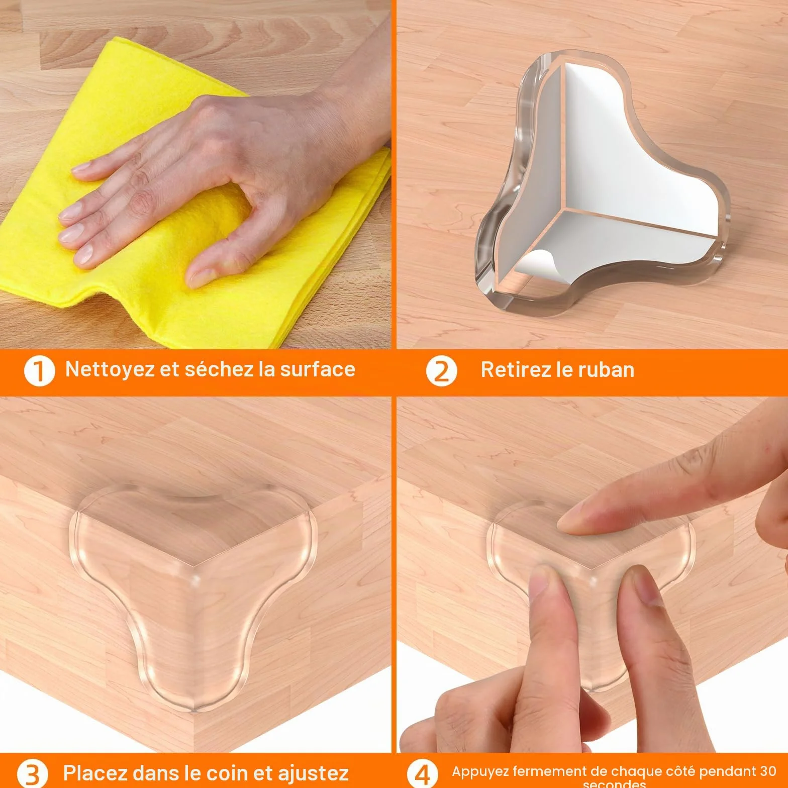 E-PROUSE Protection Coin de Table Transparent Forte Adhérence Securite Enfant Angle Meuble