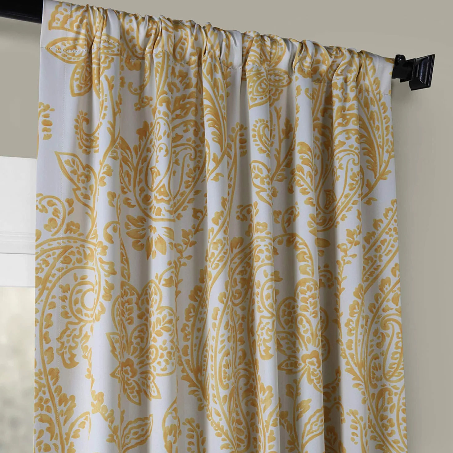 HPD Half Price Drapes BOCH-KC16072C-96 Rideaux occultants imprimés pour Chambre à Coucher et Salon, 127 x 243,8 cm (1 Panneau), Tea Time, Jaune doré