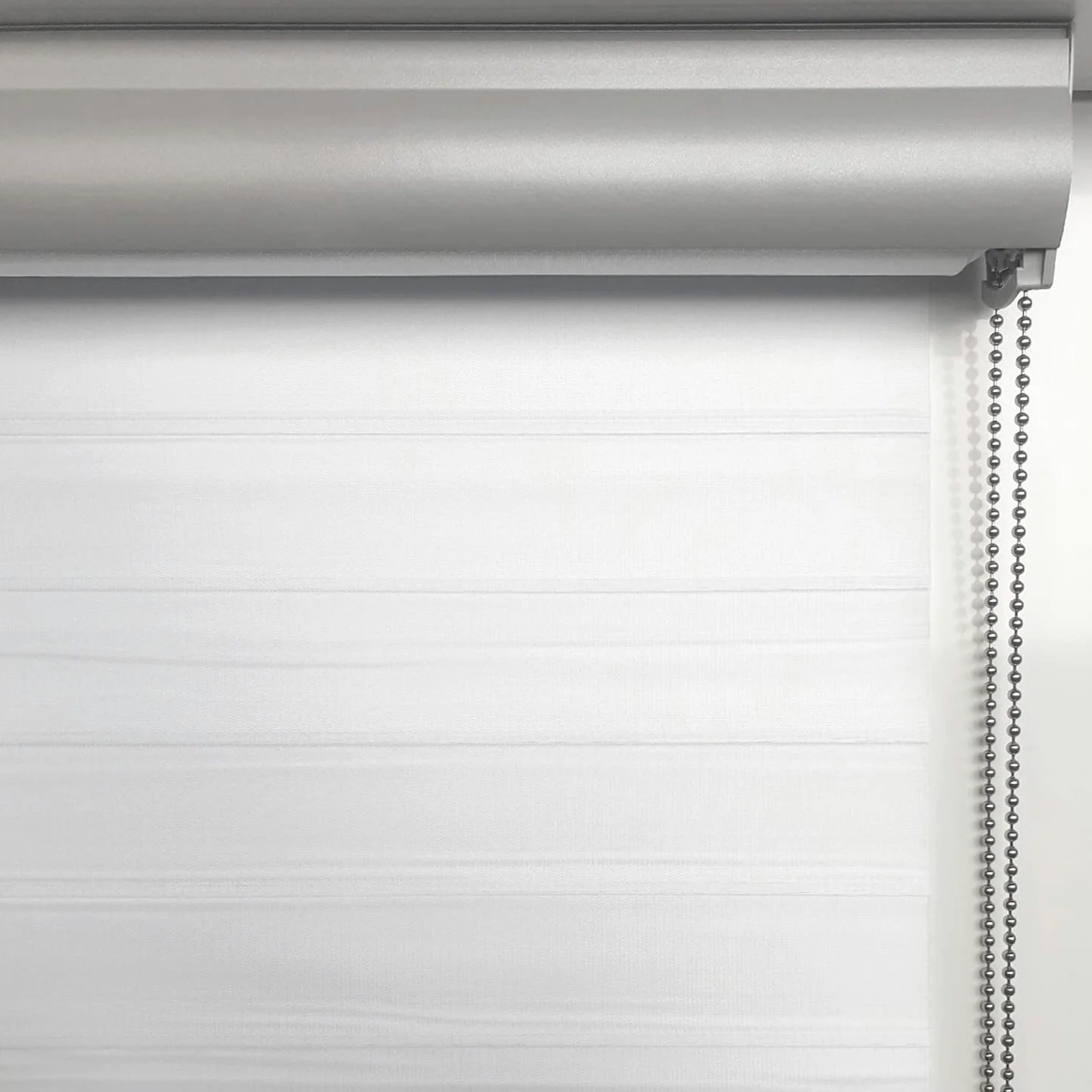 MADECOSTORE Store Enrouleur Jour Nuit Duo Voile avec Coffre - Gamme Must - Blanc - L63 x H250cm