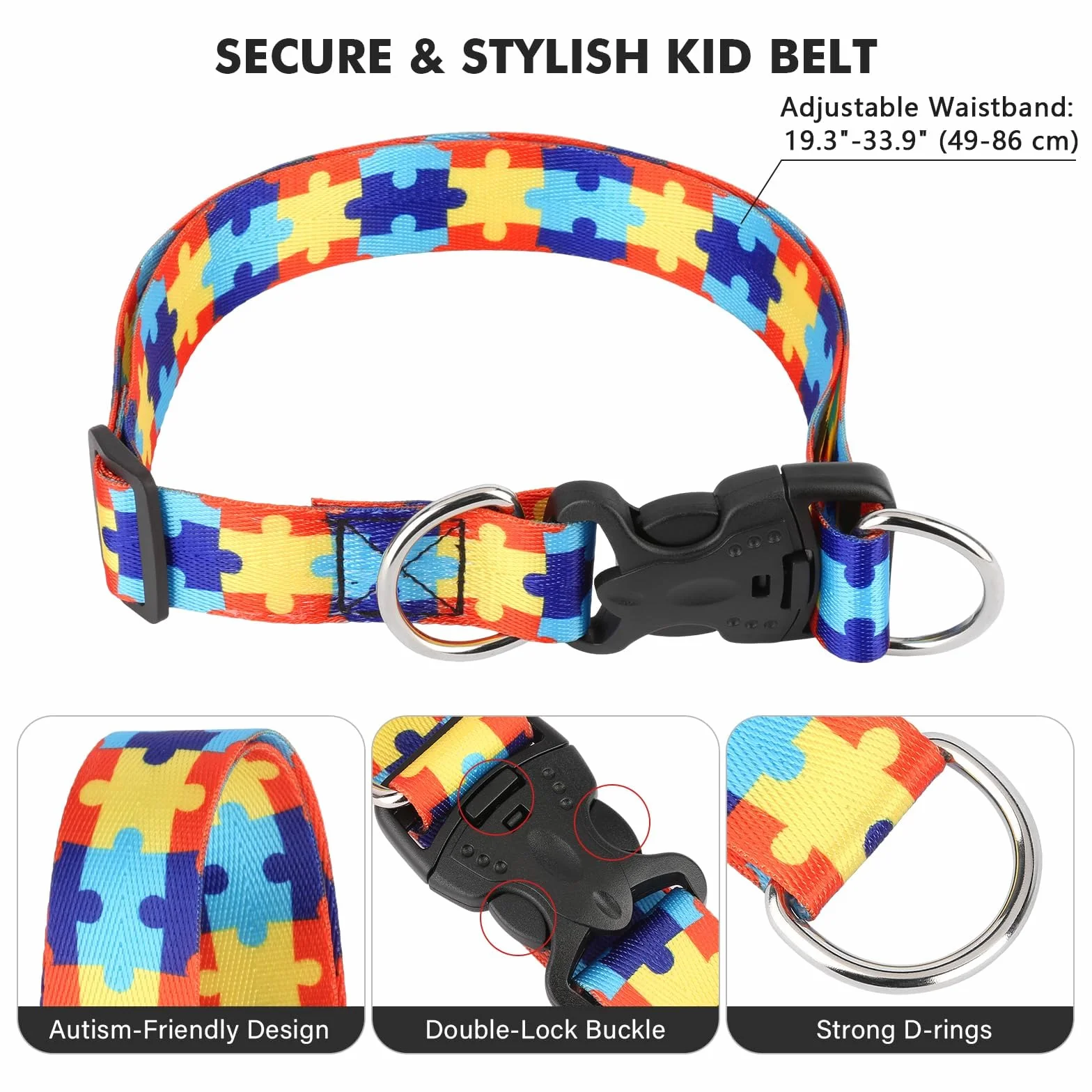 Harnais de sécurité pour enfants autistes, mains libres, 3 poignées rembourrées, élastique durable, marche publique sécurisée TDAH