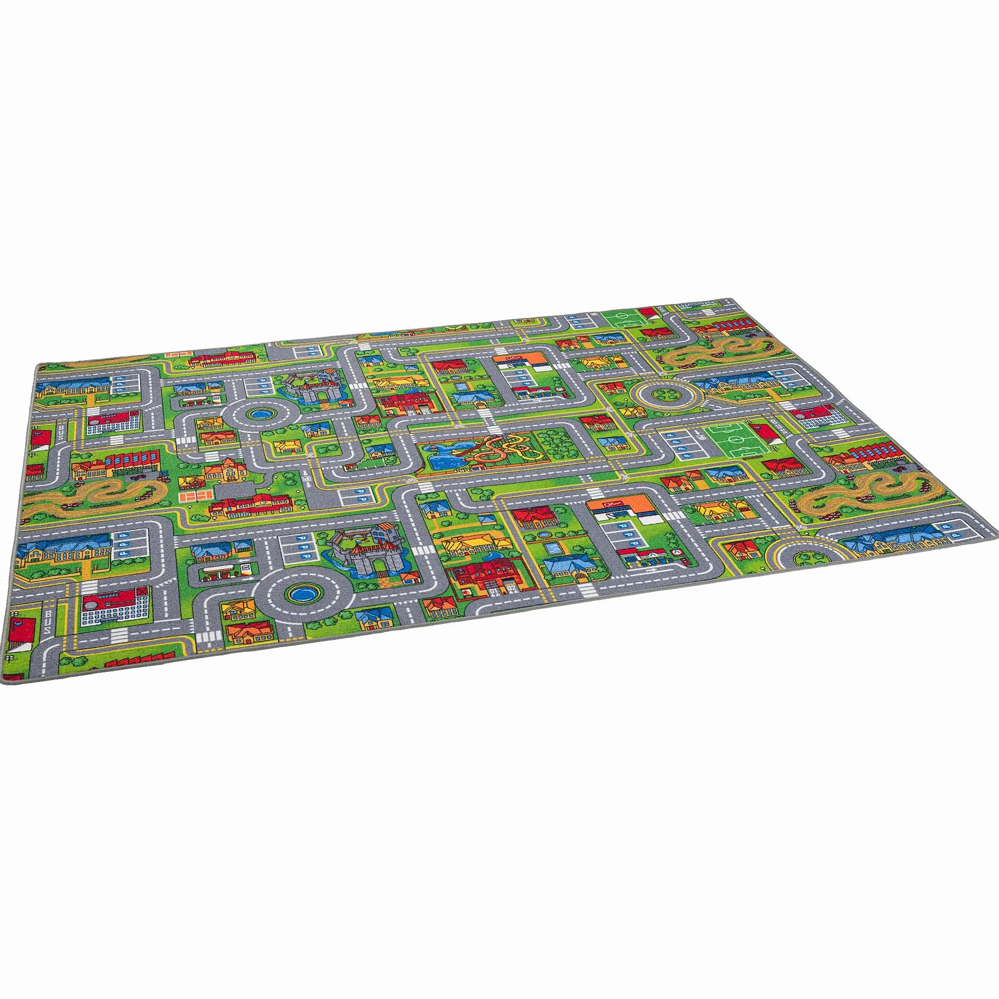 Snapstyle Tapis Enfant Route Adventure Land Multicolore – Tapis de Jeu Ville pour Chambre Enfant, Facile d’Entretien