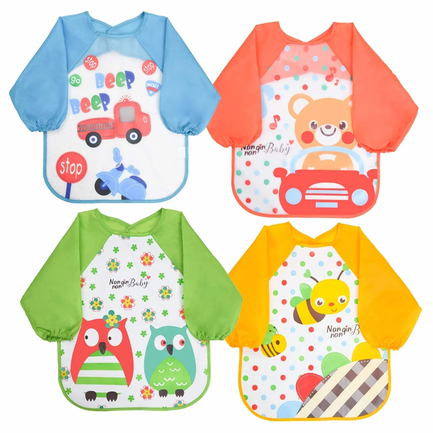 Vicloon Bavoir Imperméable à Manches Longues pour Bébé 3 Mois-3 Ans
