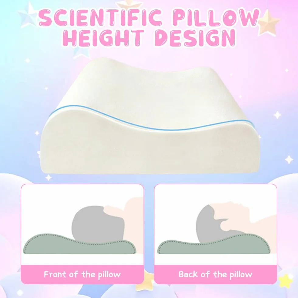 Oreiller Enfant 45x27cm Ergonomique Coussin Sommeil Licorne