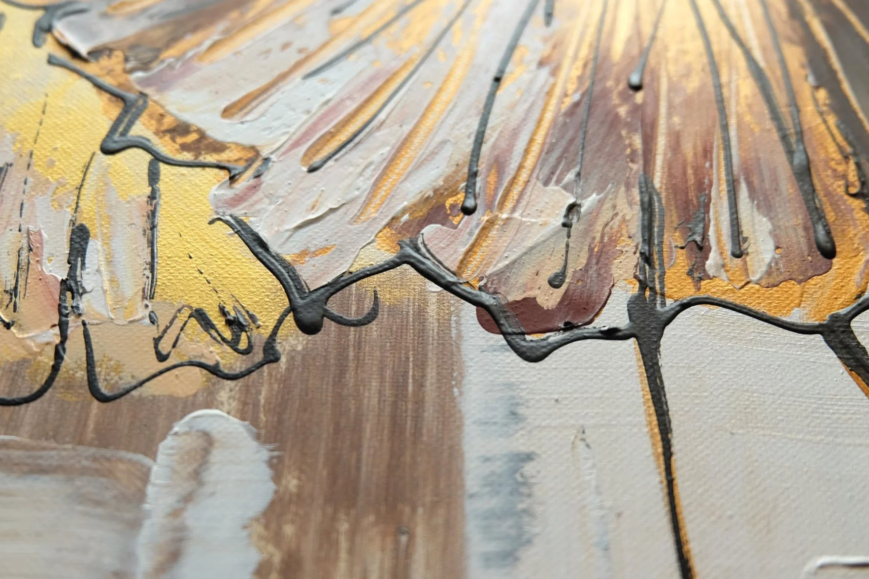 Monica Mirafiori Tableau Peint à la Main 120x60 cm Toile sur Cadre en Bois