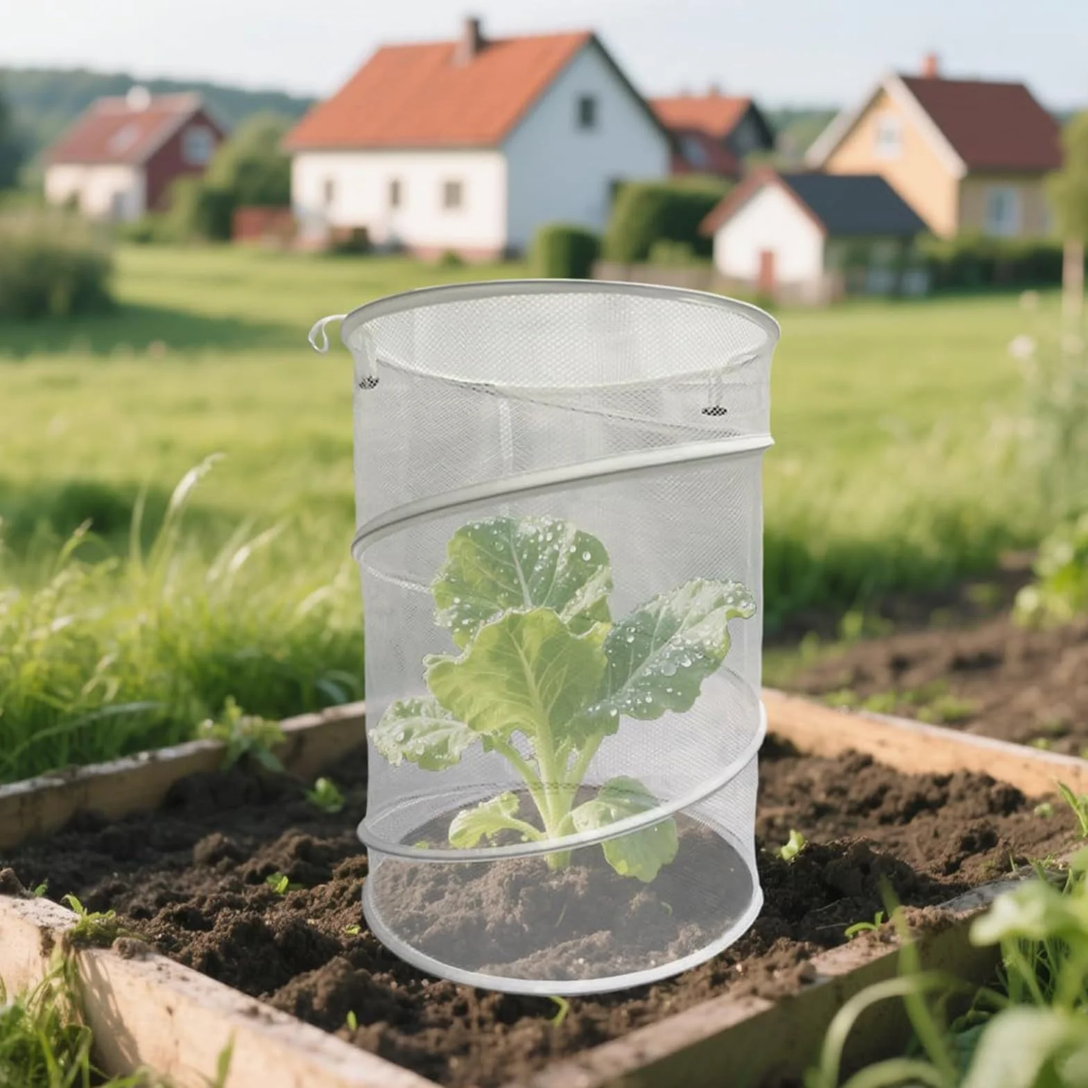 Protection Contre Les Chats pour Pot de Fleurs Rond Pliable Réutilisable Respirant Jardin Intérieur Extérieur
