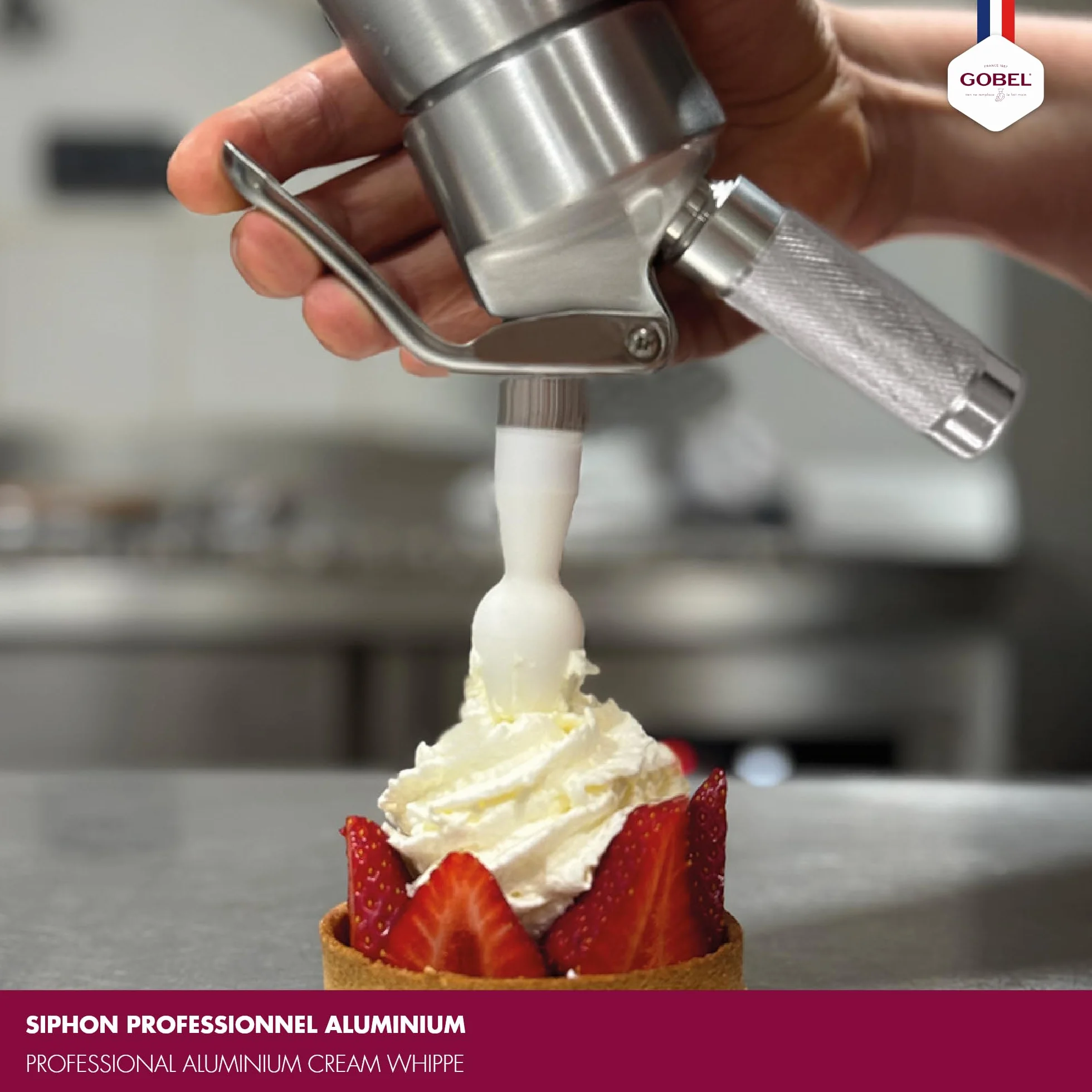 Siphon Chantilly 500 ml Aluminium Crème Chantilly Espumas Mousses 3 Douilles Brosse Professionnel Chaud/Froid Revêtement Antiadhérent