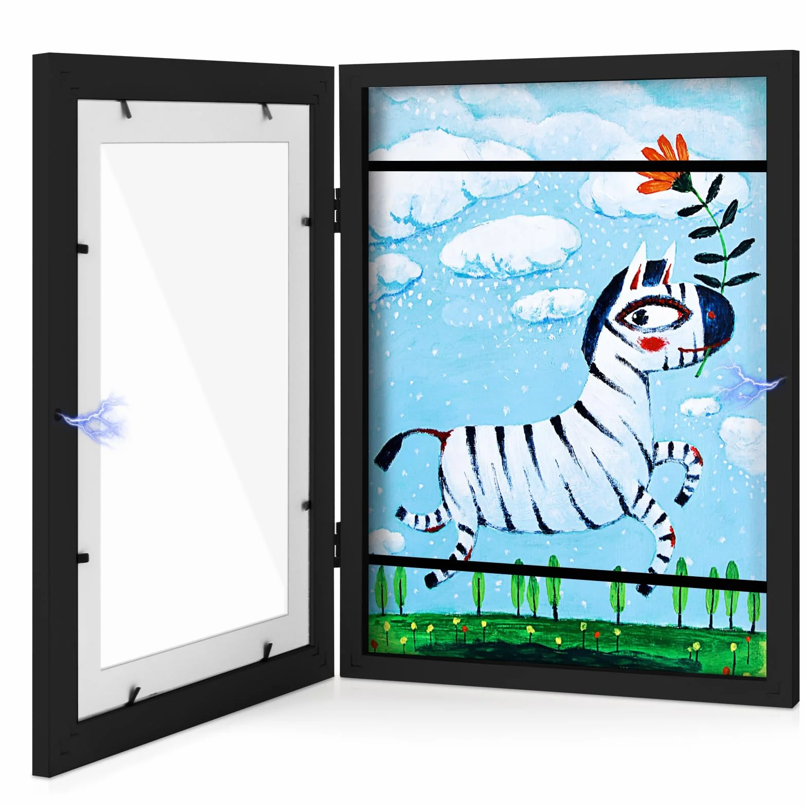 Cadre Dessin Enfant A4, Cadre Photo Pliable Noir