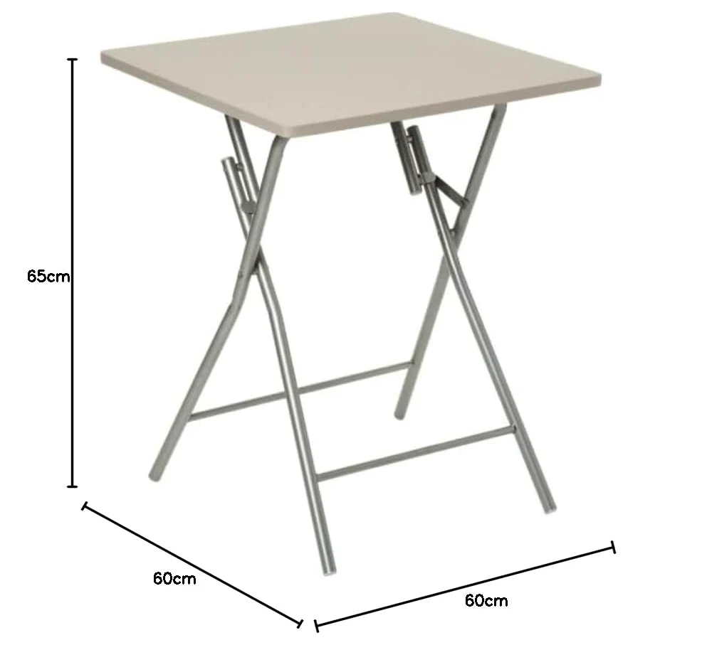 Five AC-Déco Table Pliante Basic - L 60 x l 60 x H 75 cm - Taupe