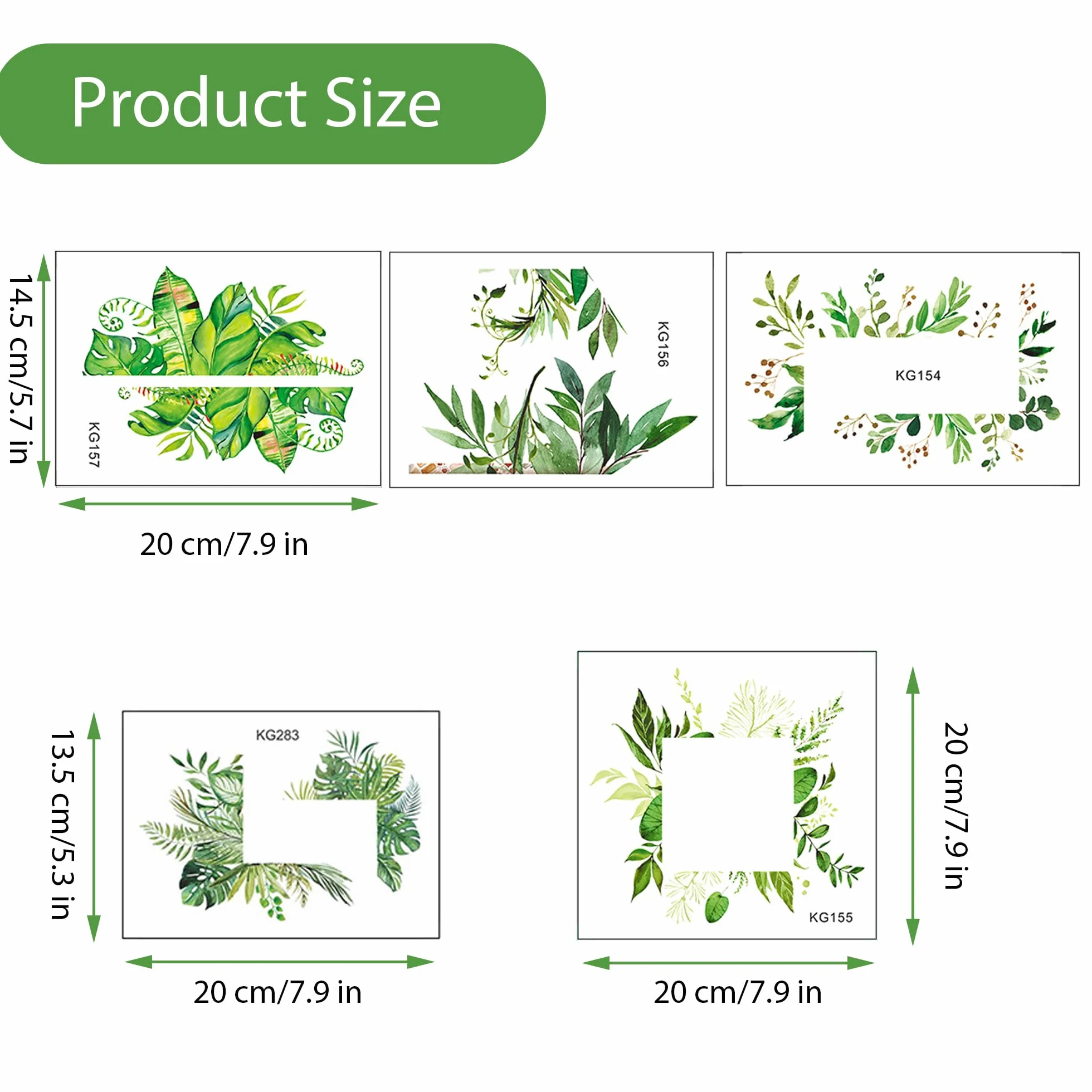 Lot de 5 autocollants pour interrupteur mural décoratif - Autocollant végétal