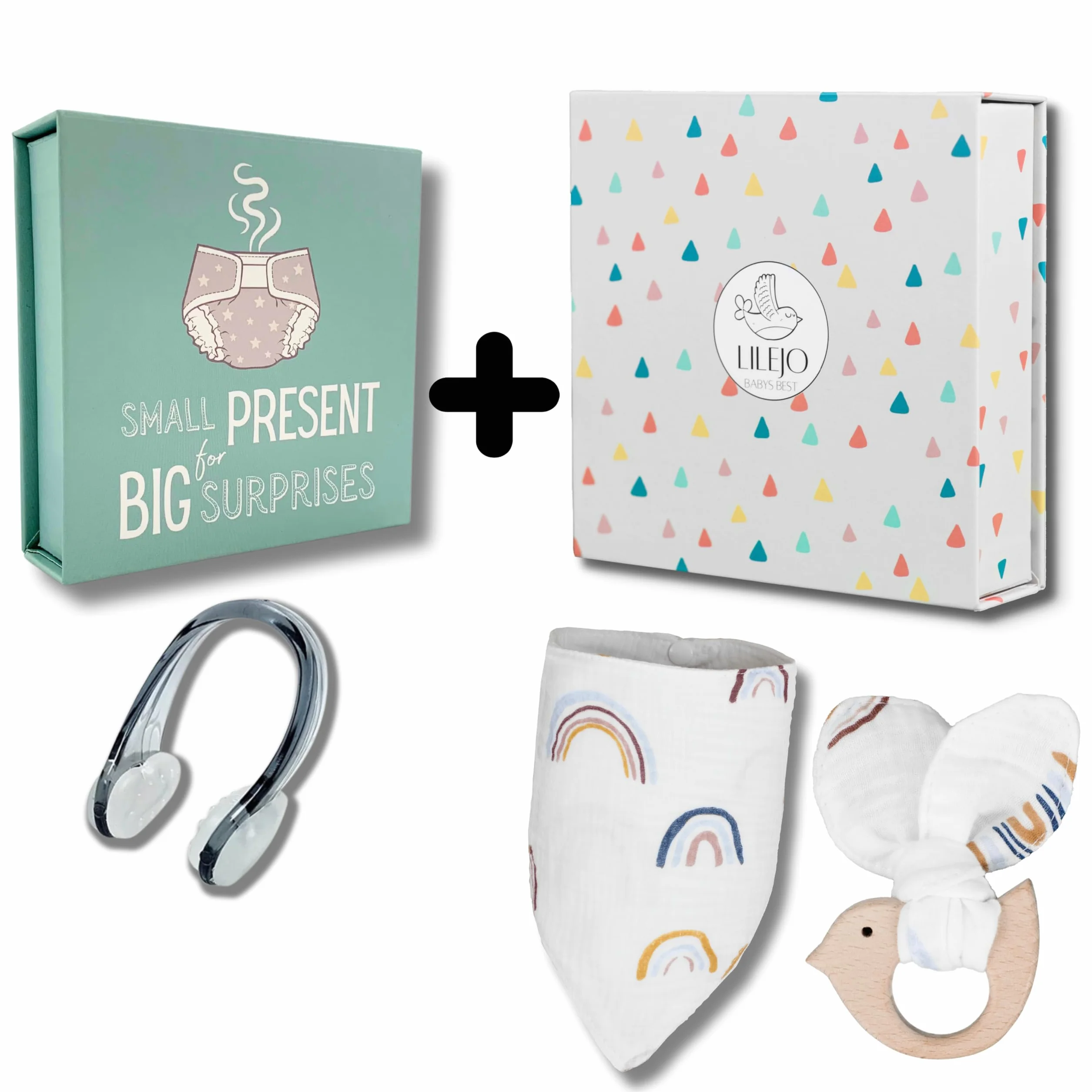 Pince-nez à changer Cadeau de naissance bébé blanc