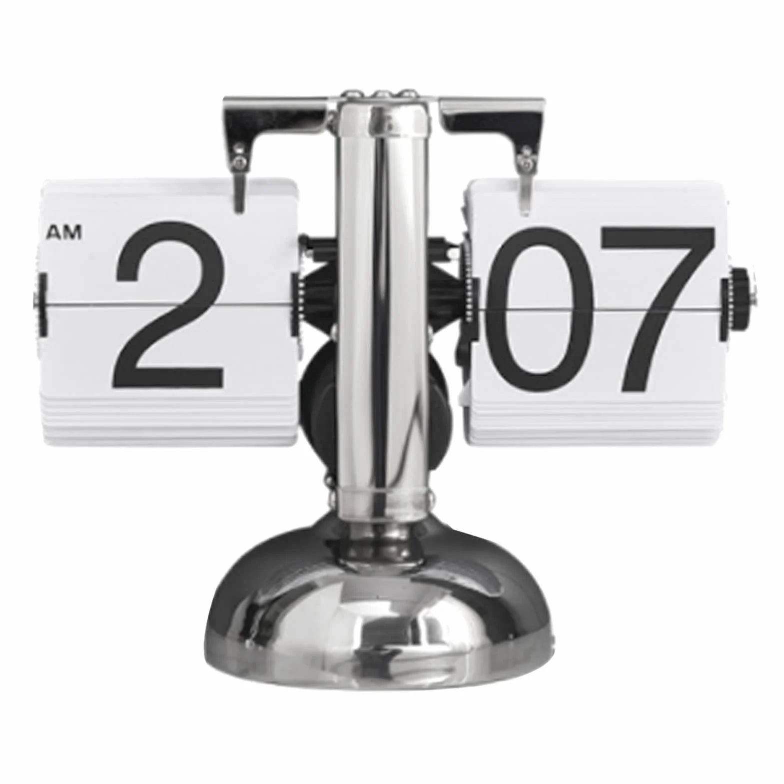 Horloge Numérique Rabattable Rétro Mécanique, Horloge de Bureau à Bascule Automatique (Blanc)