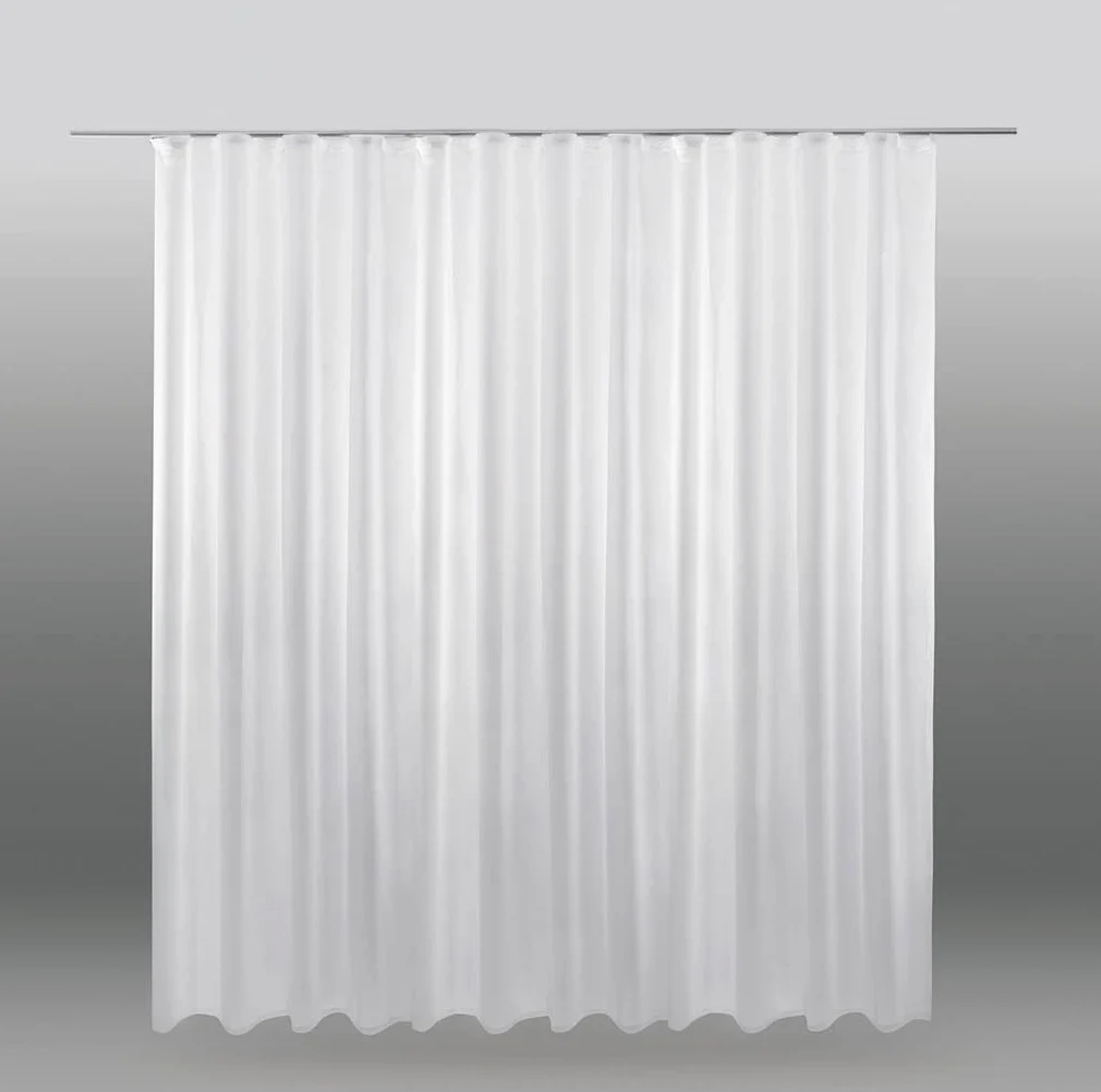 Bestlivings Rideau 300 cm à 900 cm de largeur, voile transparent avec galon fronceur et bande de plomb universelle cousue de couleur blanche (largeur env. 750 cm, longueur env. 175 cm)