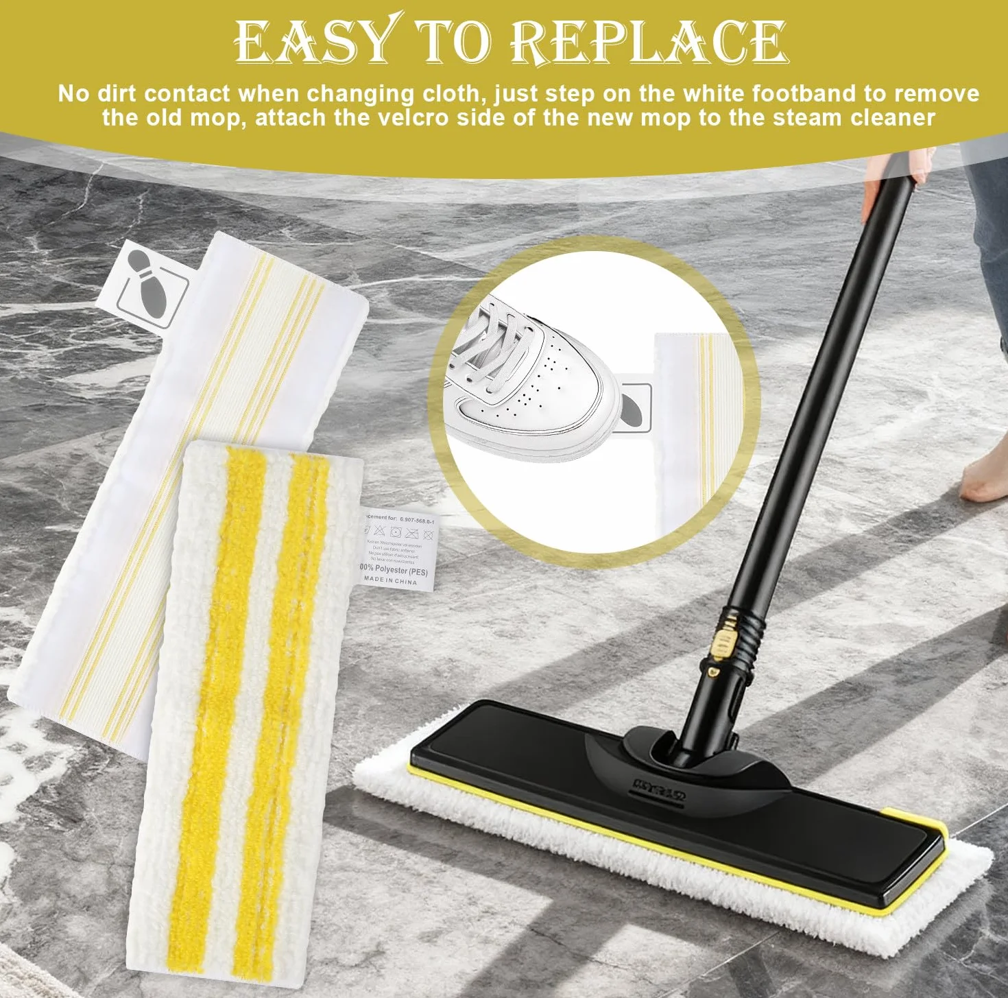 Lingettes de Rechange Microfibre Kärcher Easyfix SC1 SC2 SC3 SC4 SC5