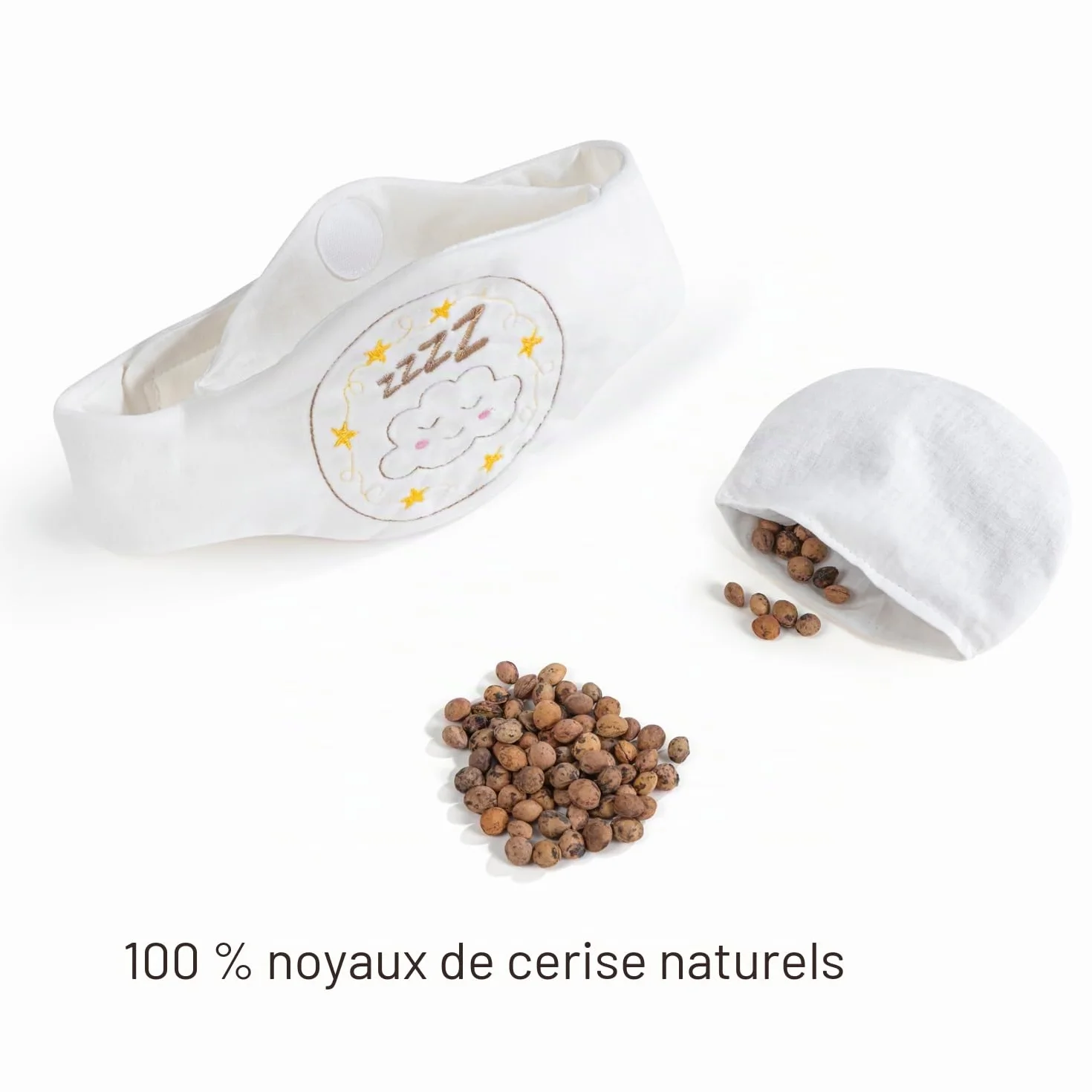 Babyjem Ceinture blanche en noyaux de cerises pour bébés 0-12 mois, ajustable, 100% coton