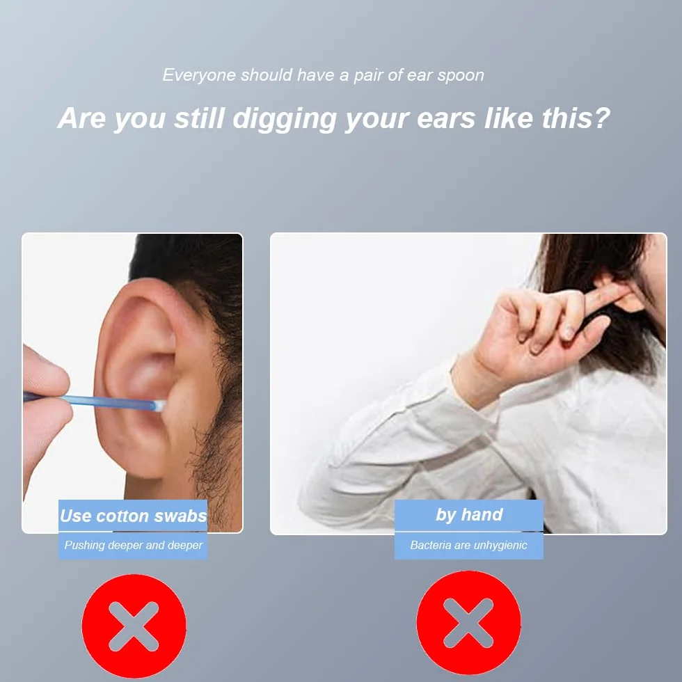 Nettoyeur D'oreille 6 Pcs Kit Ear Wax Cleaner en Acier Inoxydable Portable