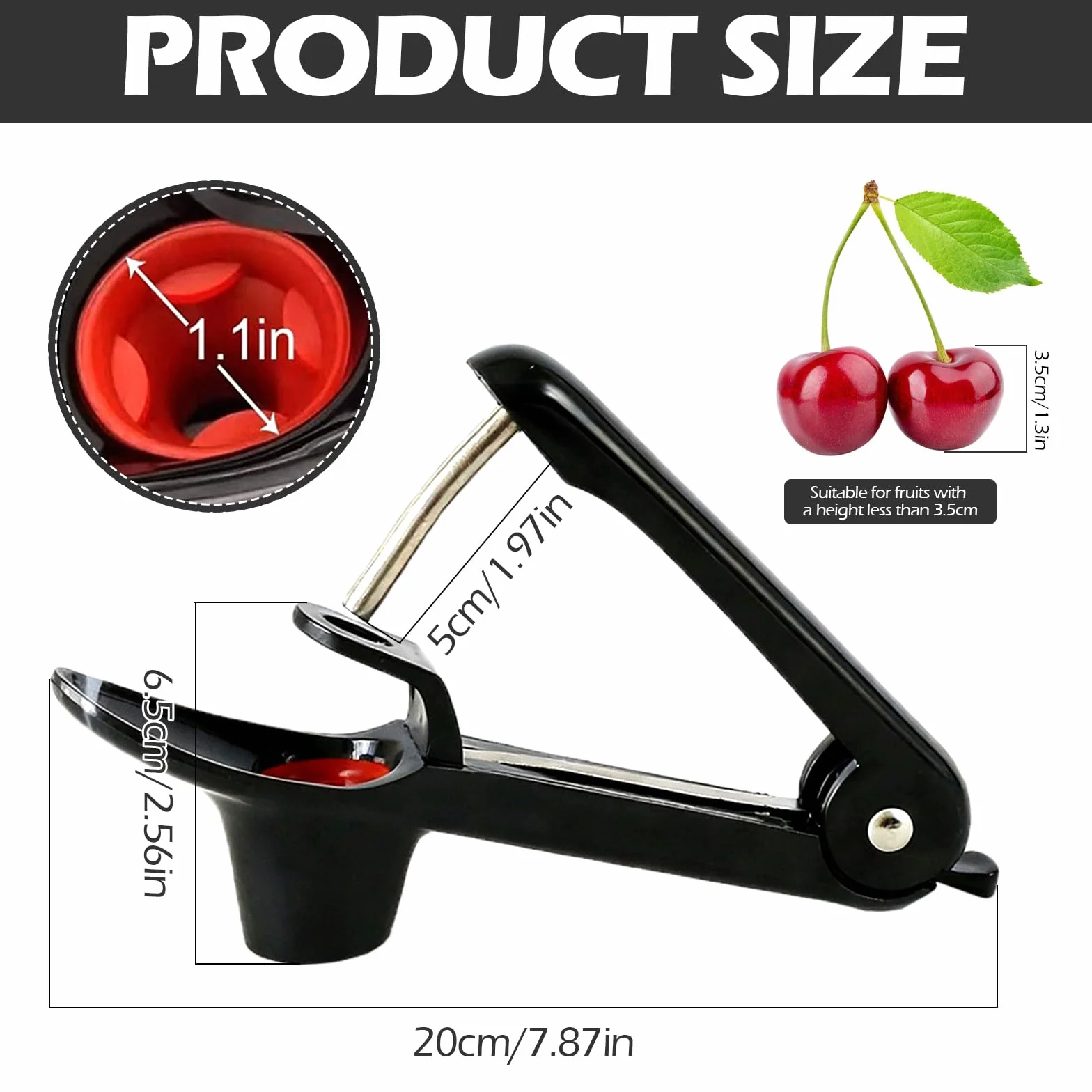 Dénoyauteur de Cerises Manuel Multifonctionnel pour Fruits, Portable Cuisine Noir