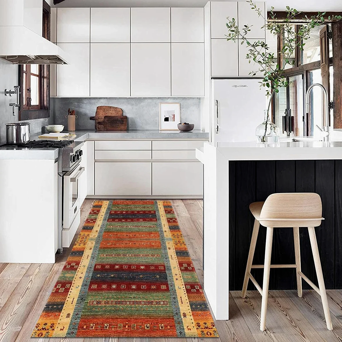 Tapis Cuisine Devant Evier Antidérapant 70 x 200 cm Tapis Salle De Bain Tapis Entree Interieur Long Tapis de Cuisine Lavable en Machine Tapis de Passage pour Cuisine Couloir Passage