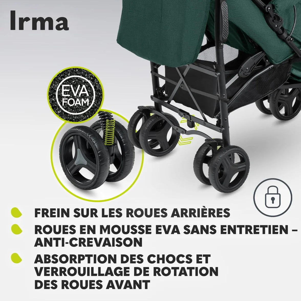 LIONELO Irma poussette canne 15 kg 0-36 mois légère compacte réglage dossier position couchée grand panier pliage rapide moustiquaire chauffe-pieds