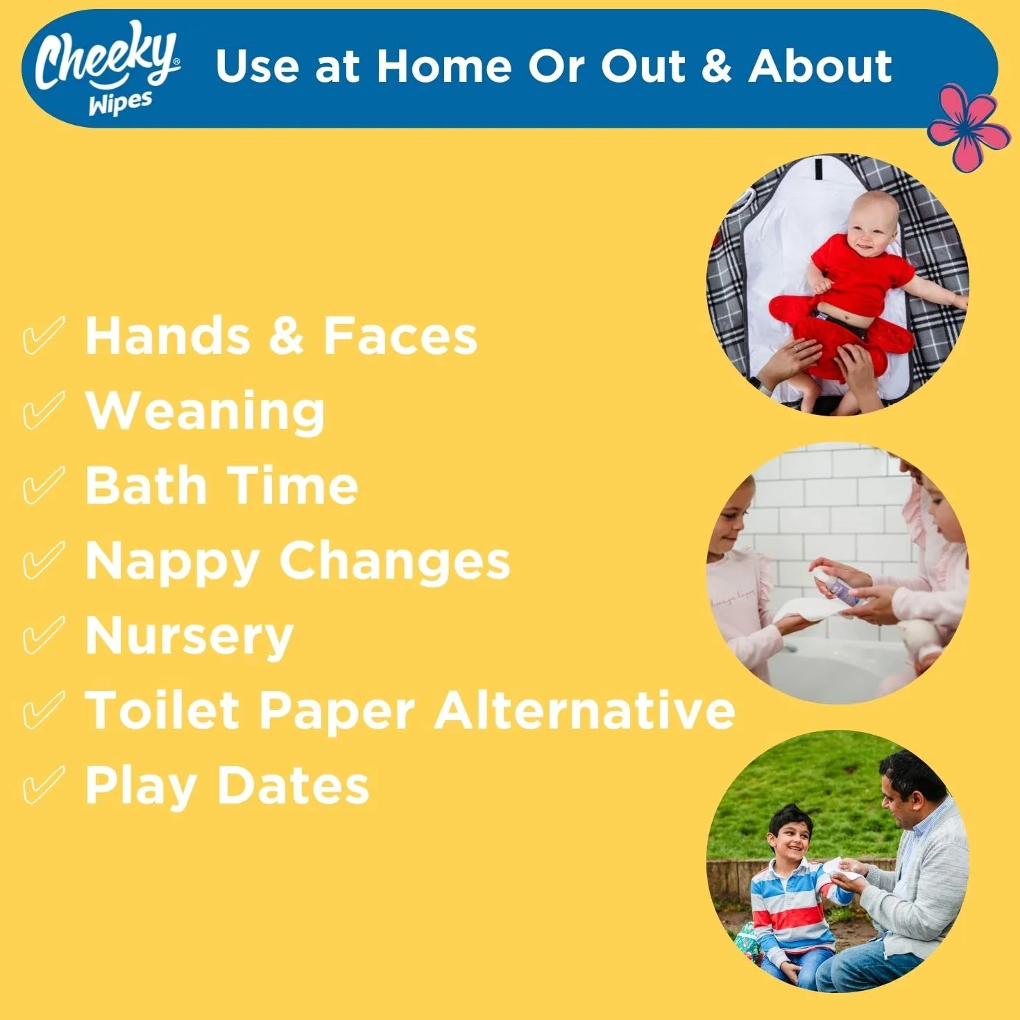 Cheeky Wipes Lot de 25 lingettes réutilisables en bambou et coton éponge bébé Multicolore