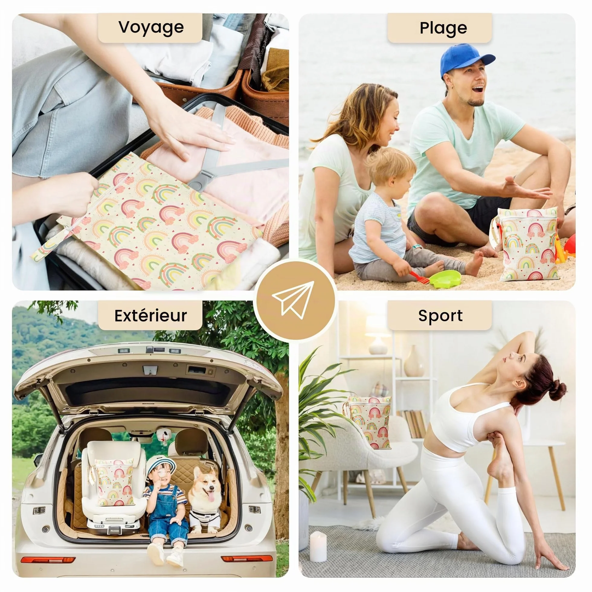 Lot de 3 Sacs étanches Maillot de Bain Linge Sale Voyage Piscine