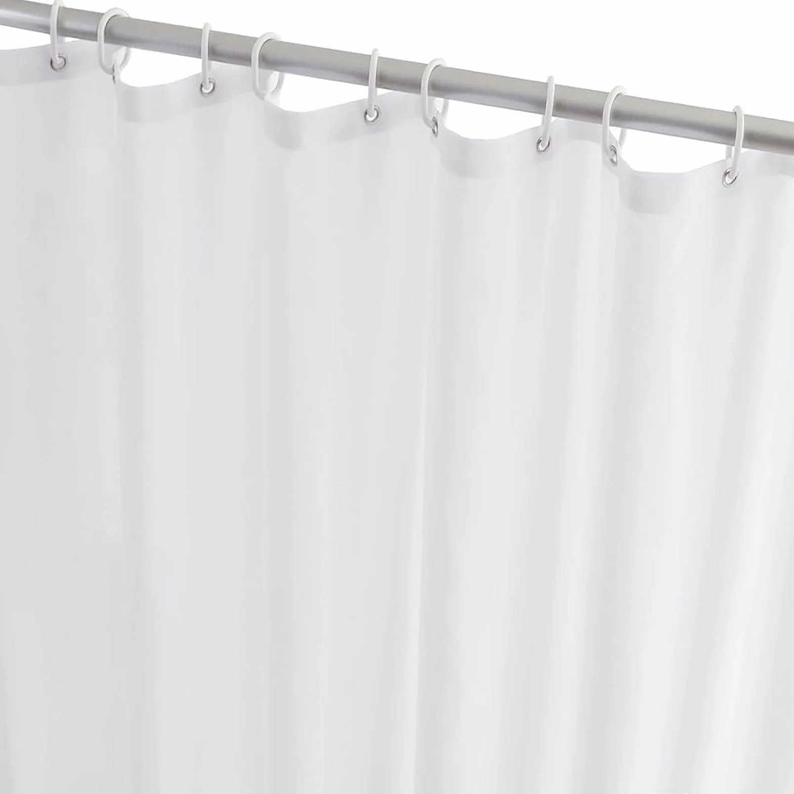 Rideaux de Douche 80 x 290 cm Tissu Polyester Rideau Douche Anti Moisissure avec 12 Crochets pour Salle de Bain, Baignoire, Rose