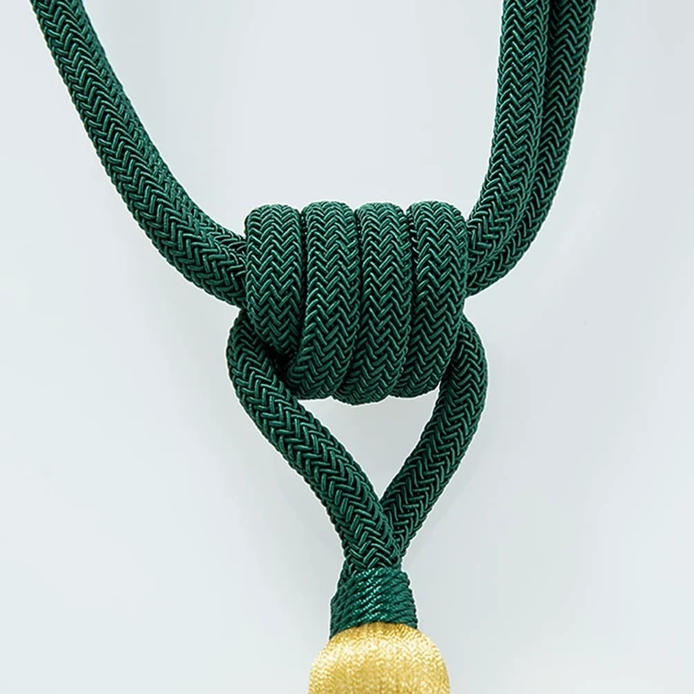 TJLSS Encre Nouveau Style Chinois Sangle de Rideau Corde Boule Suspendue Gland Grande Boucle de Rideau en Forme de Pointe