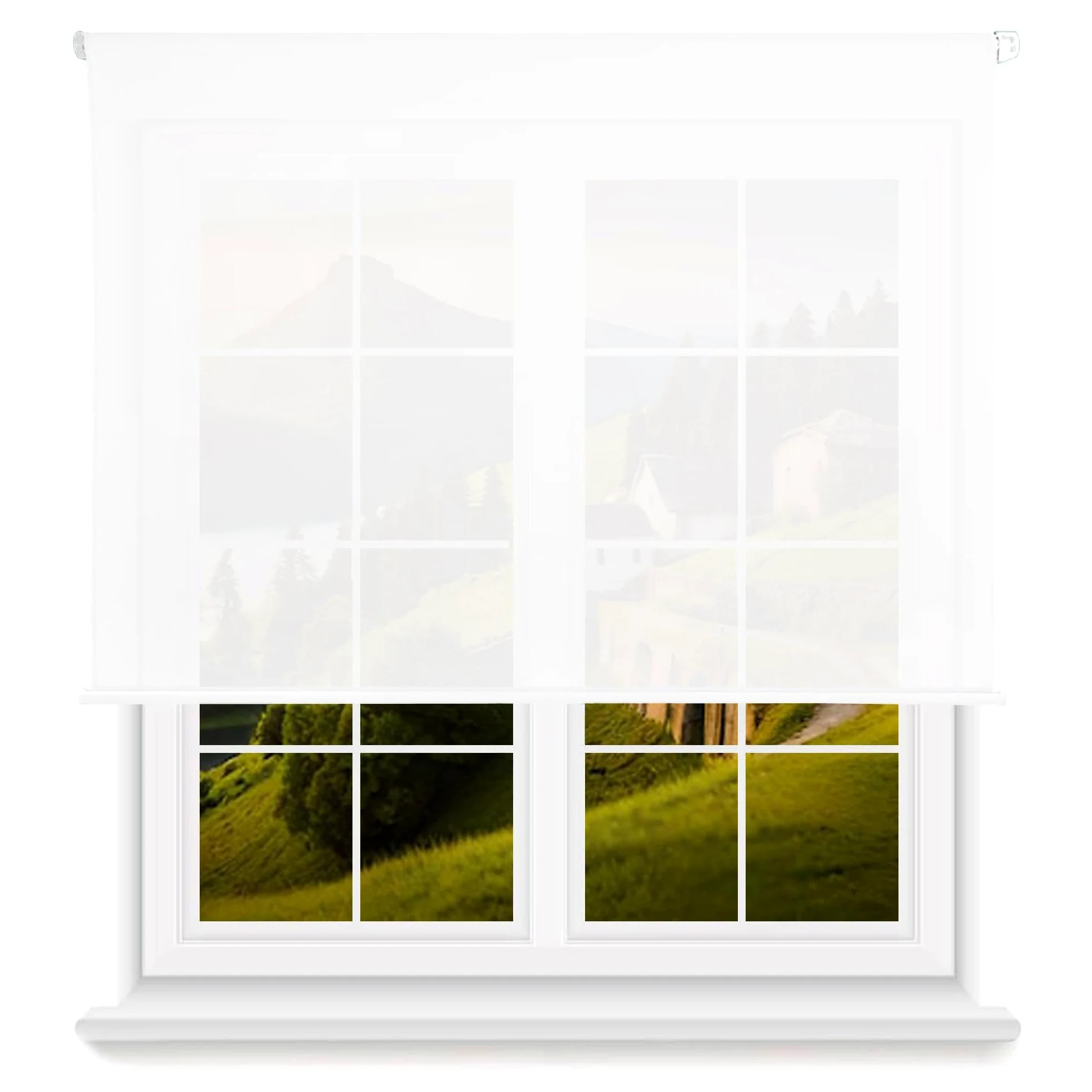 Store Enrouleur translucide uni Blanc 180 x 120 cm Dimensions du Tissu 177 x 115 cm