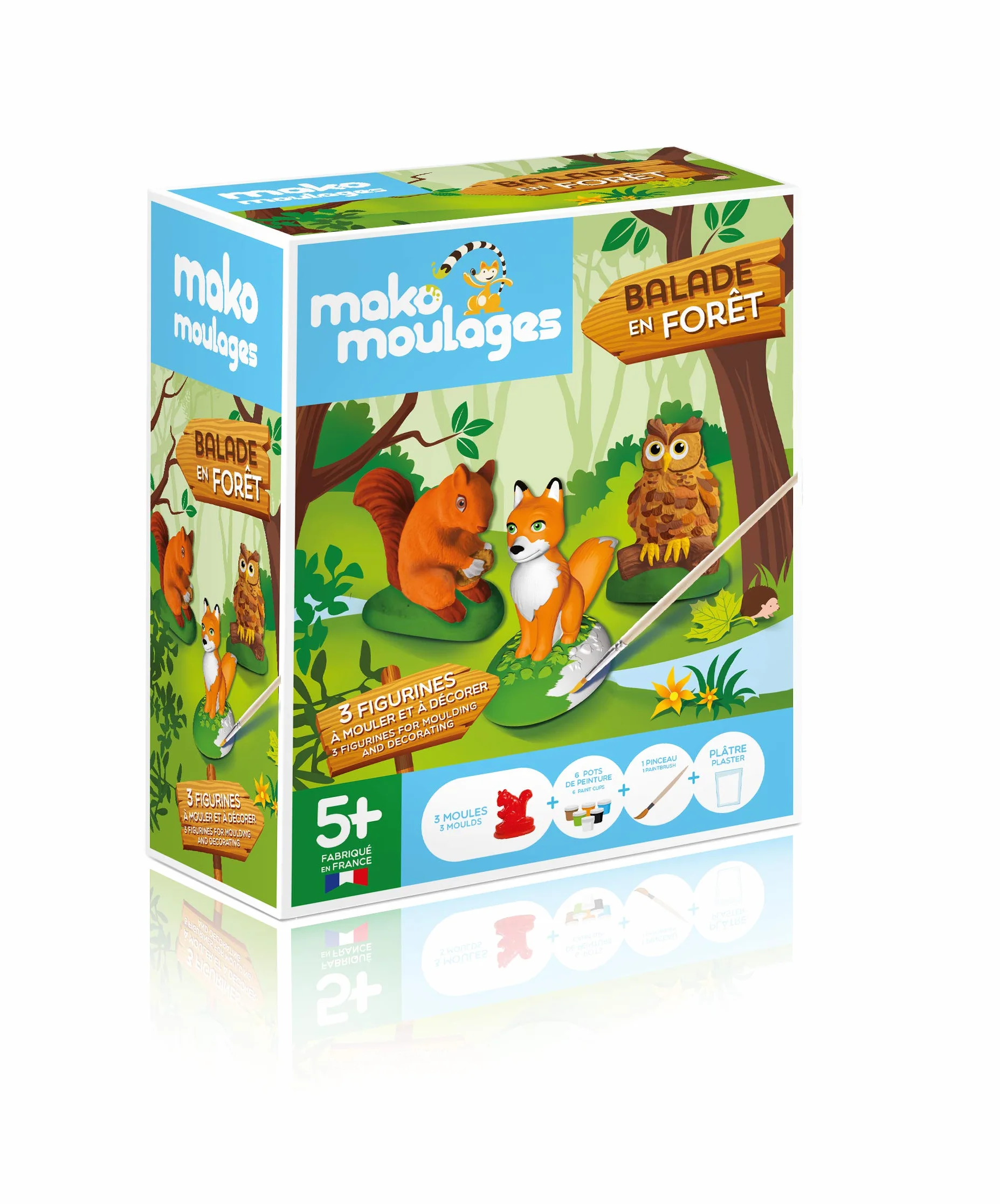 Mako Moulages Kit Créatif 3 Moules Animaux de la Forêt