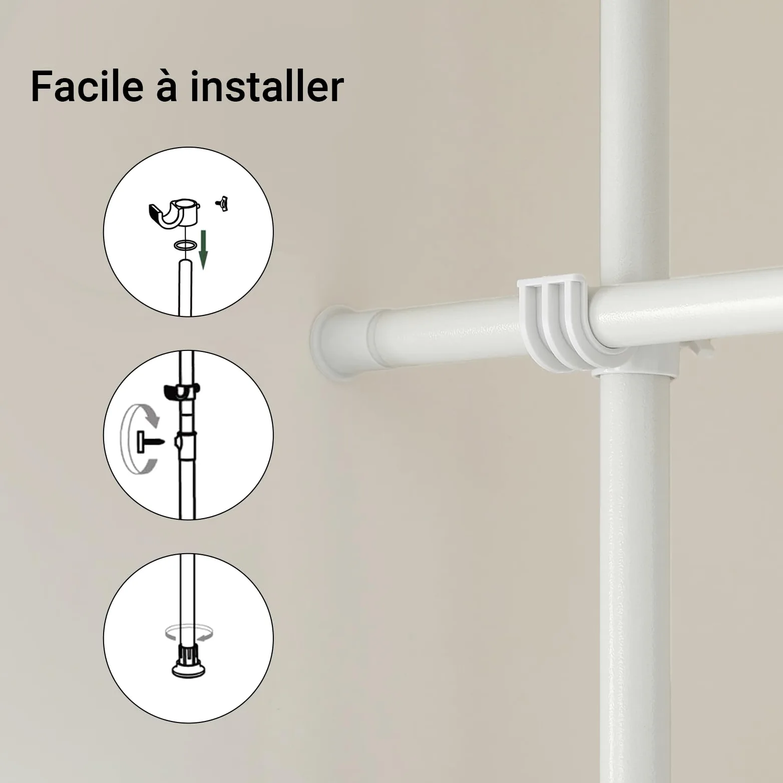 SoBuy Paravent Modulable Occultant Réglable 162-266x199-262 cm | Séparateur de pièces avec rideau télescopique, isolation thermique pour salon, bureau et chambre Gris Anthracite KLS12-HG
