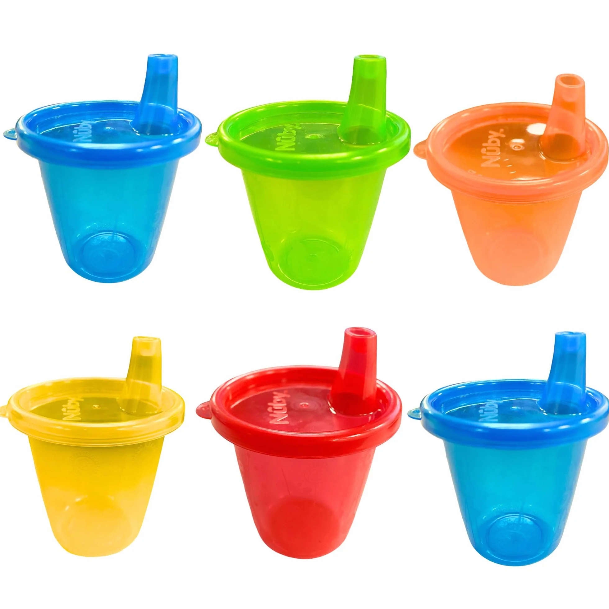 Nuby Gobelets avec Couvercle 6 Pack 210 ml Multicouleurs