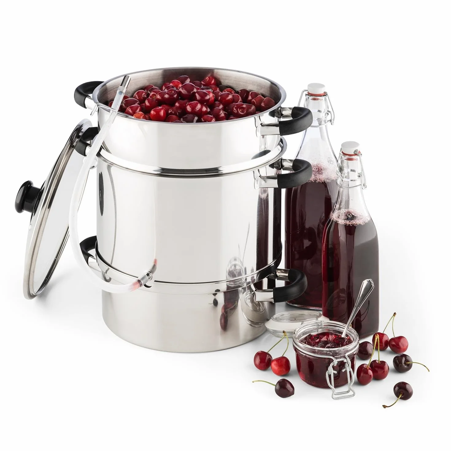 Klarstein Applebee Extracteur de jus électrique à vapeur, INOX, 1500 W, 8 L