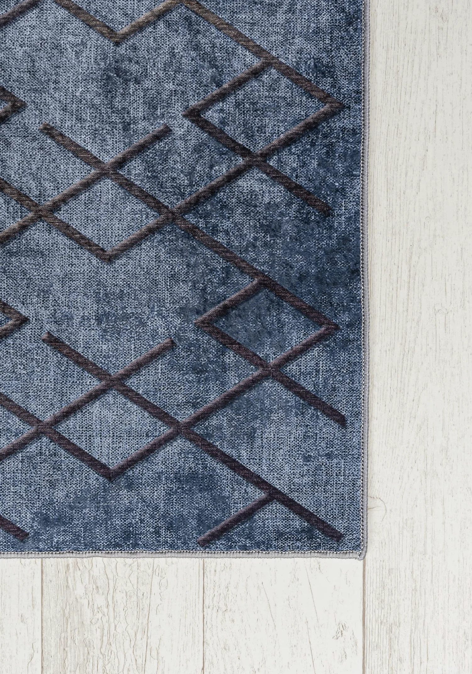 Mazovia Grand Tapis Salon 160x230cm Bleu Géométrique Élégant Antidérapant | Tapis pour Chambre Salle à Manger Bureau Lavable en Machine Anti-Allergène Chauffage au Sol Facile D'entretien Poils Courts