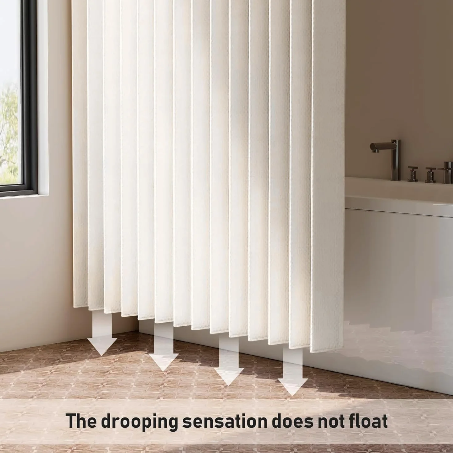 Rideau de Douche Pliable et imperméable avec Crochets, idéal pour Les salles de Bain et Les séparations de pièces.- W120xH200cm-Beige