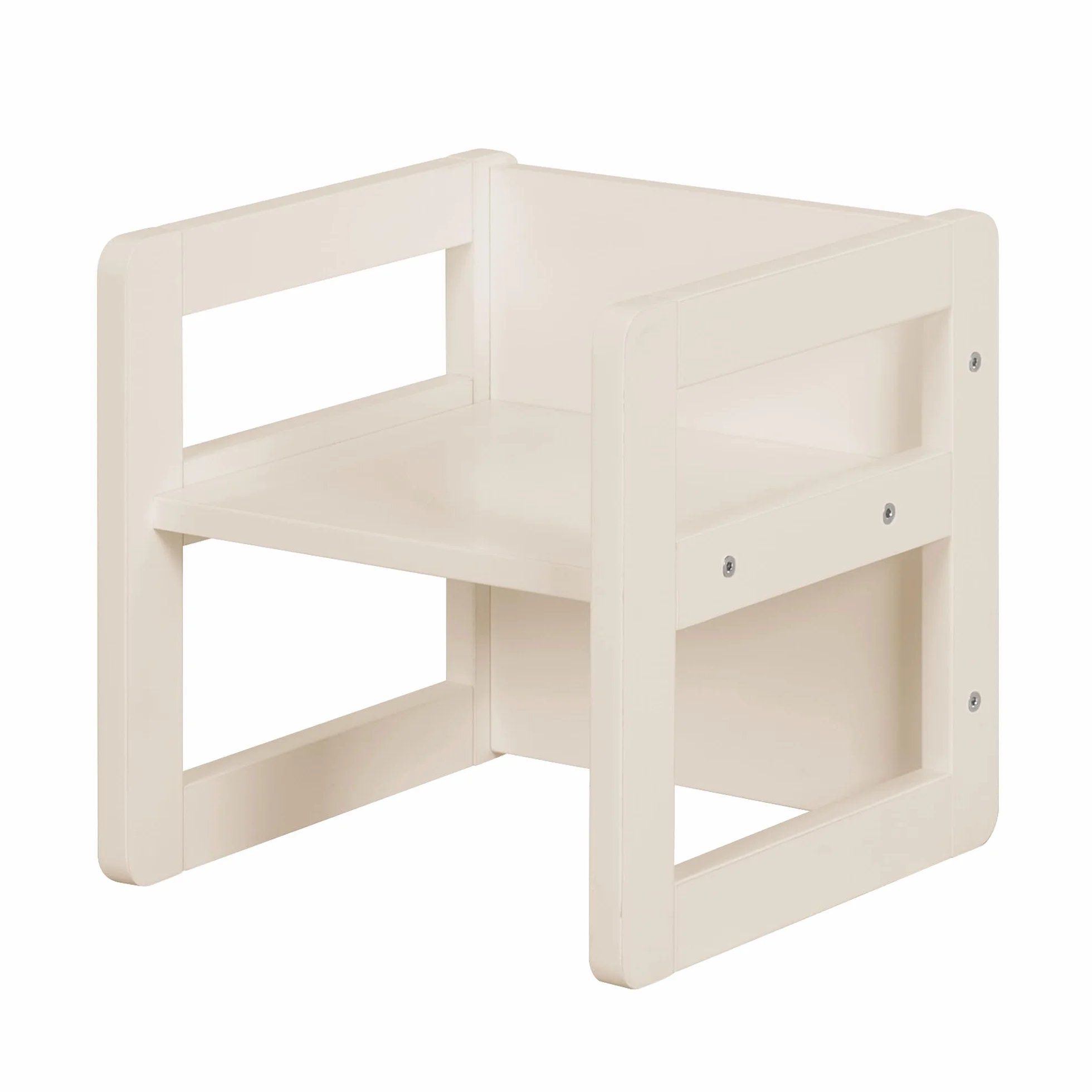Ensemble Table et Chaise Réversibles Enfants Bois Laqué Beige 3 Hauteurs d'Assise 9 Mois à 10 Ans