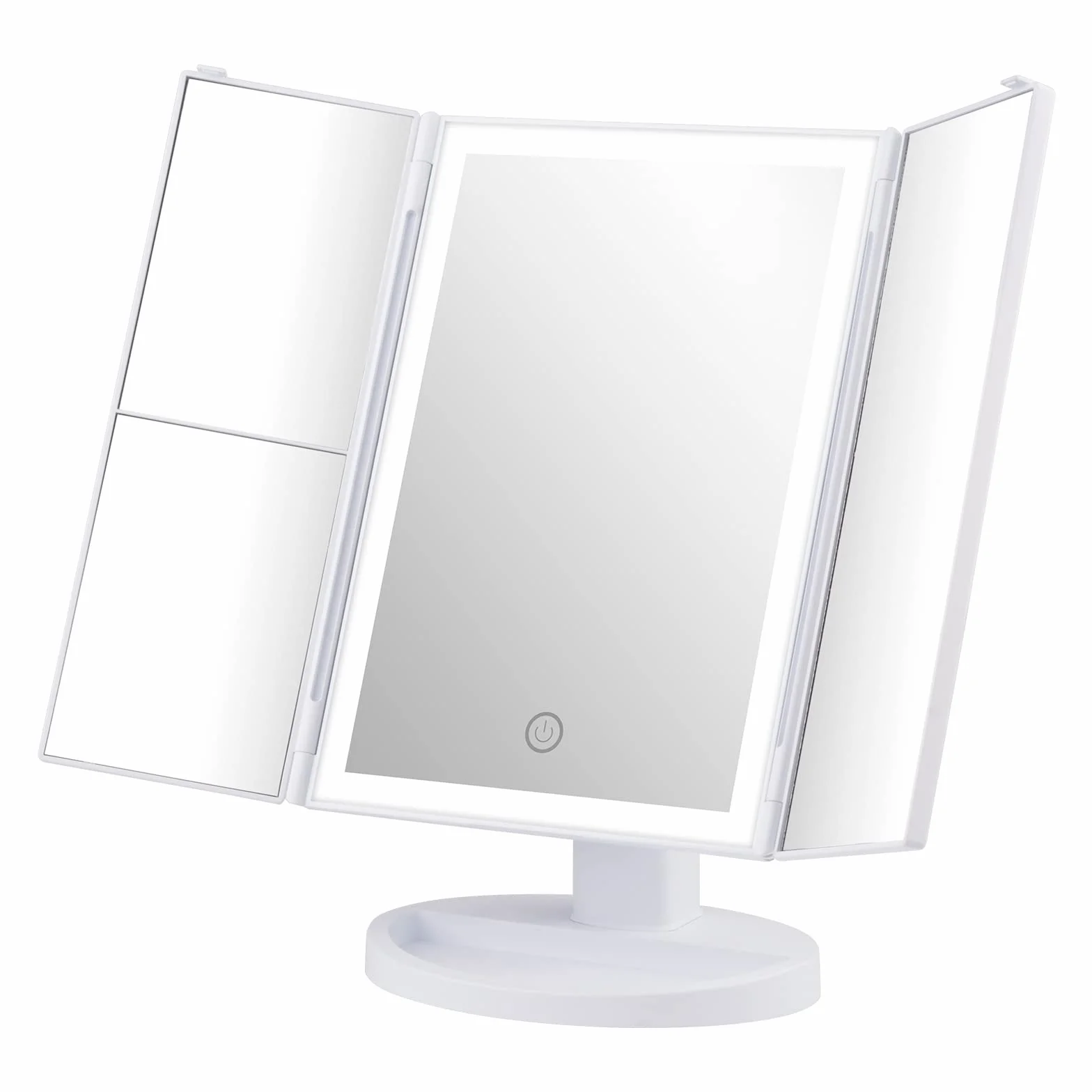 GRIFEMA GF1001W Miroir lumineux grossissant pliable 2X/3X rotation 180° batterie USB blanc