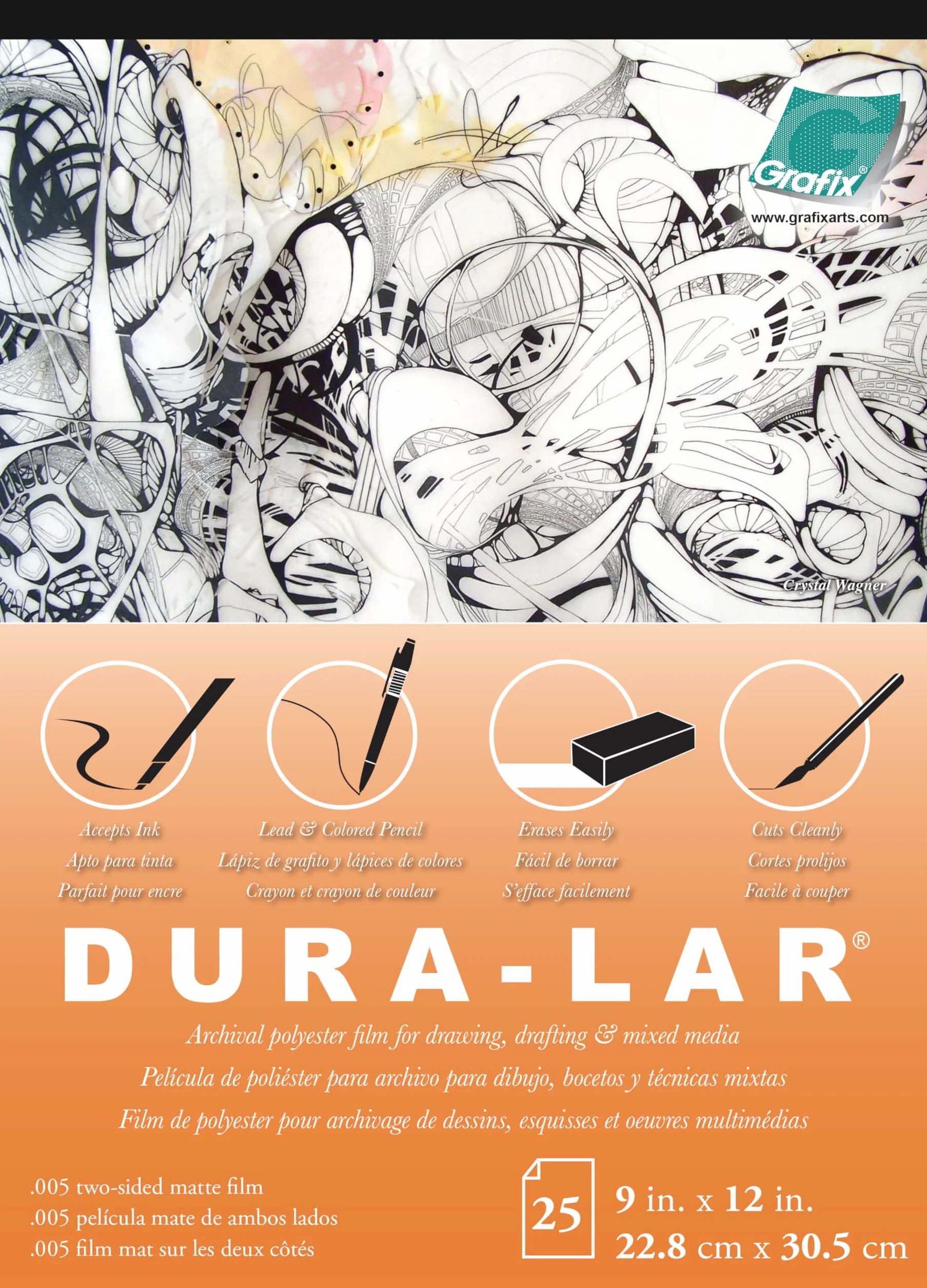 Grafix Mat Dura-lar Film 22,9 cm x 30,5 cm 25 arkuszy