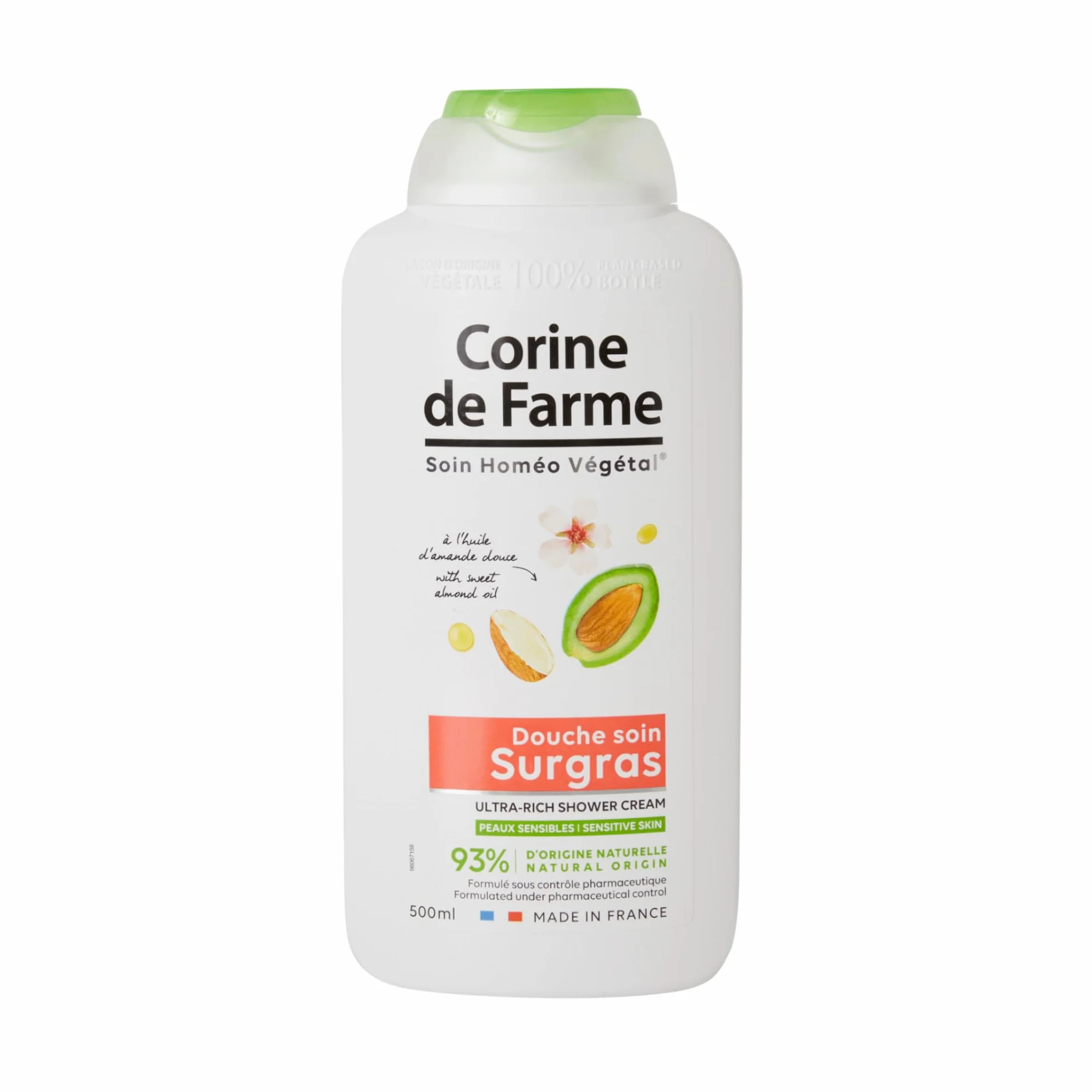 Corine de Farme Douche Soin Surgras à l'Huile d'Amande Douce Gel Lavant Corps 500ml