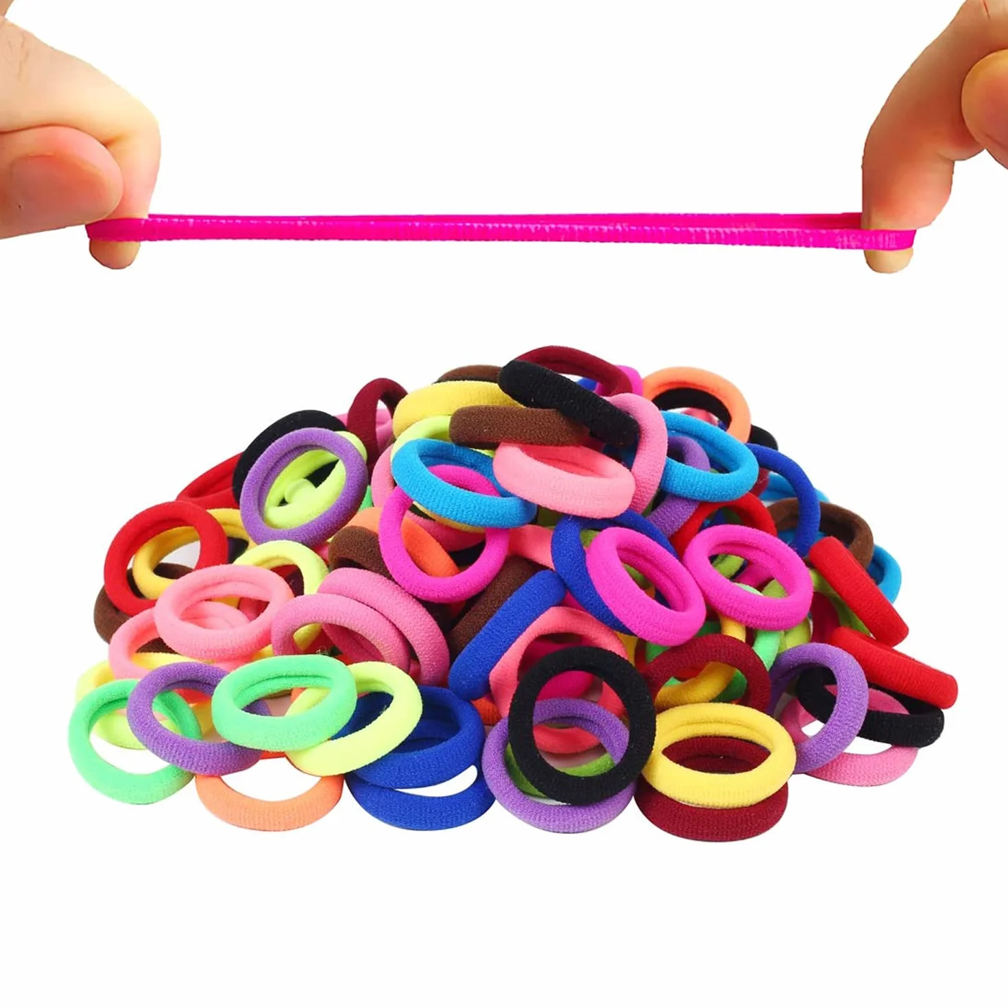 200pcs élastiques en caoutchouc colorés pour cheveux bambin bébé