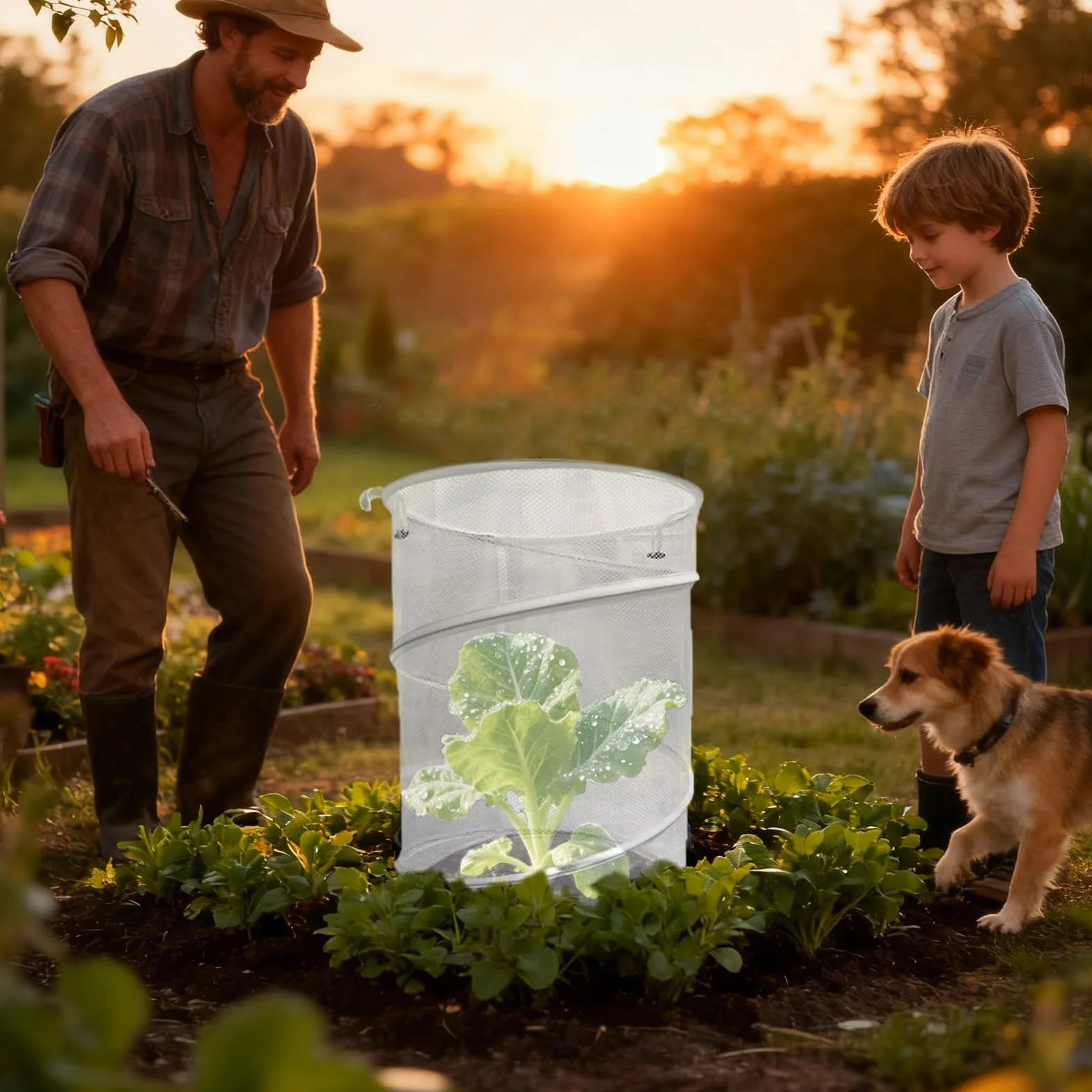 Protection Contre Les Chats pour Pot de Fleurs Rond Pliable Réutilisable Respirant Jardin Intérieur Extérieur