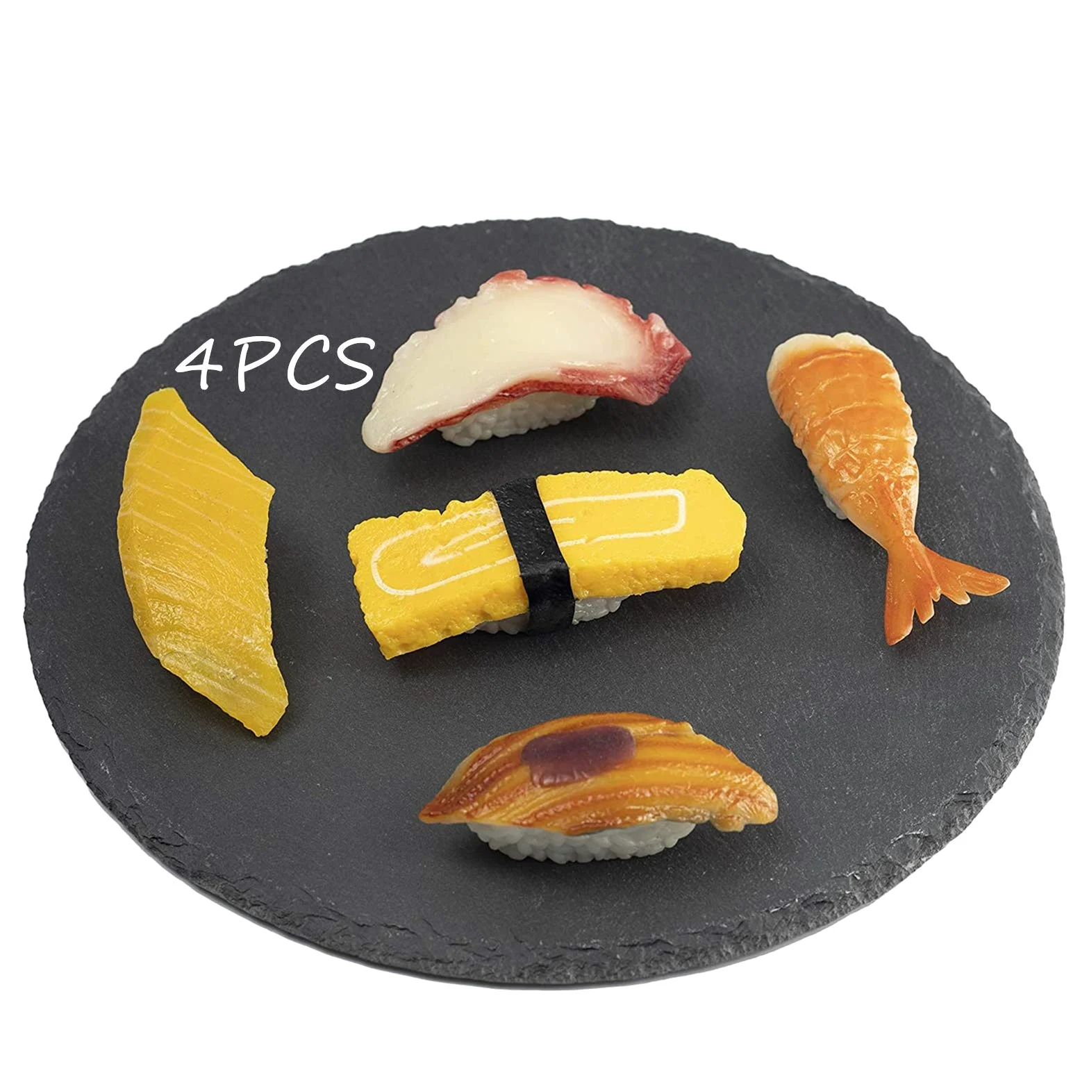 Assiettes à sushi rectangulaires en ardoise avec plateau de service pour sushi, fromages...