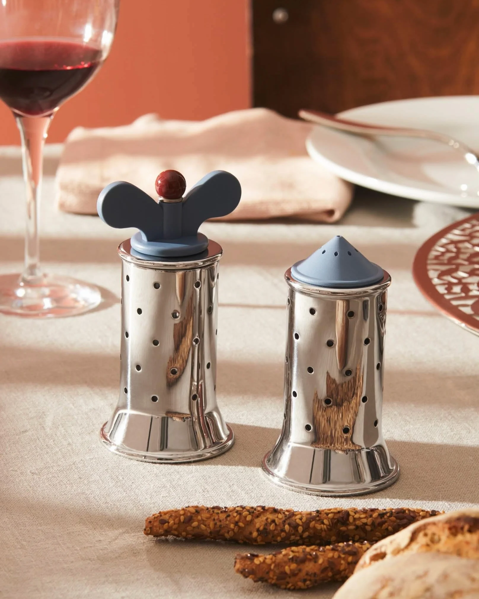 Alessi Salière Acier Inoxydable 18/10 Brillant Bleu Clair