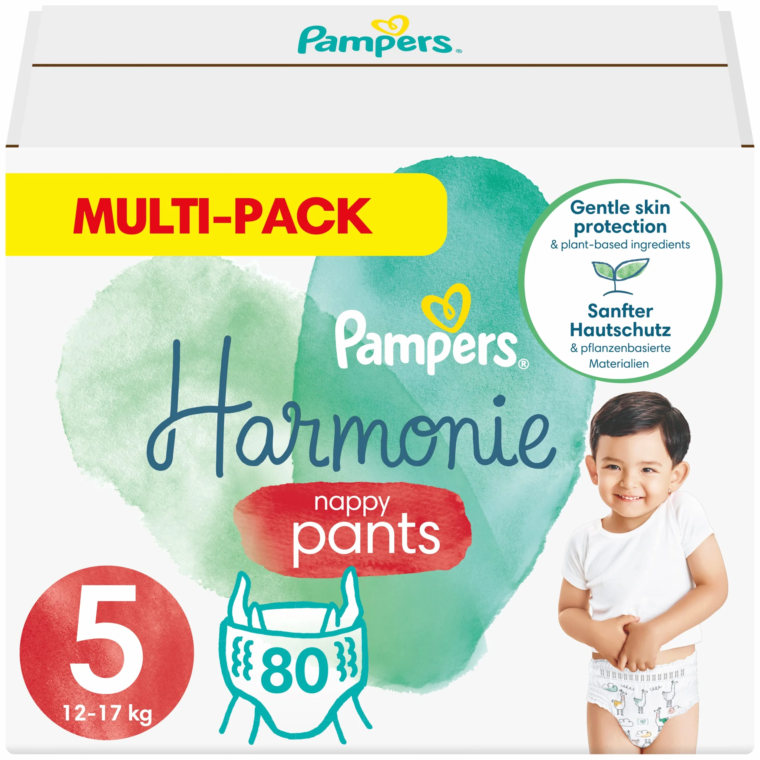 Pampers Couches-Culottes Taille 5 (12-17 kg) Harmonie 80 Couches-Culottes Bébé Multi Pack Hypoallergéniques