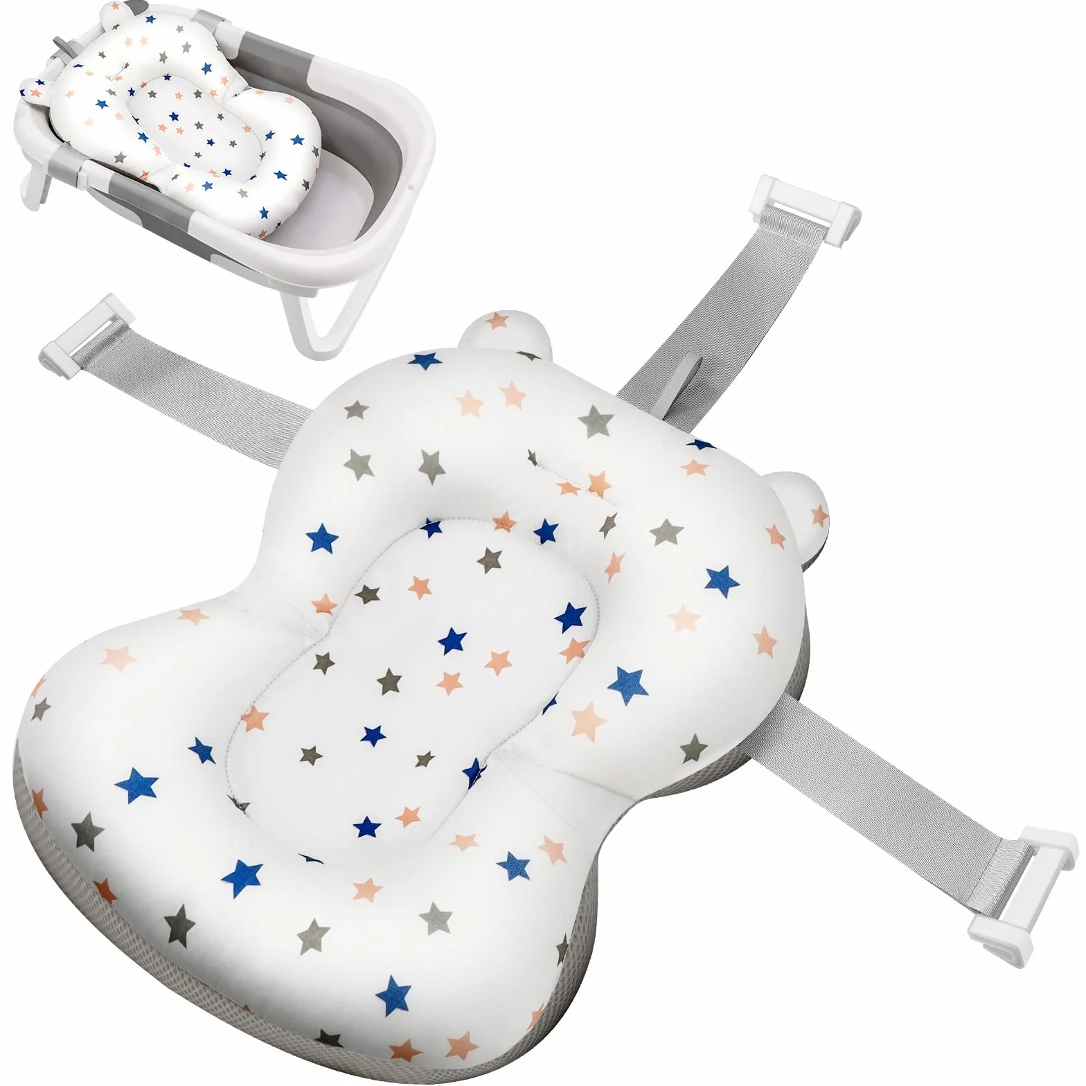Glenmore Coussin de Bain Bébé Transat pour Baignoire Matelas Réducteur Hamac 0-12 Mois Siège Réglable