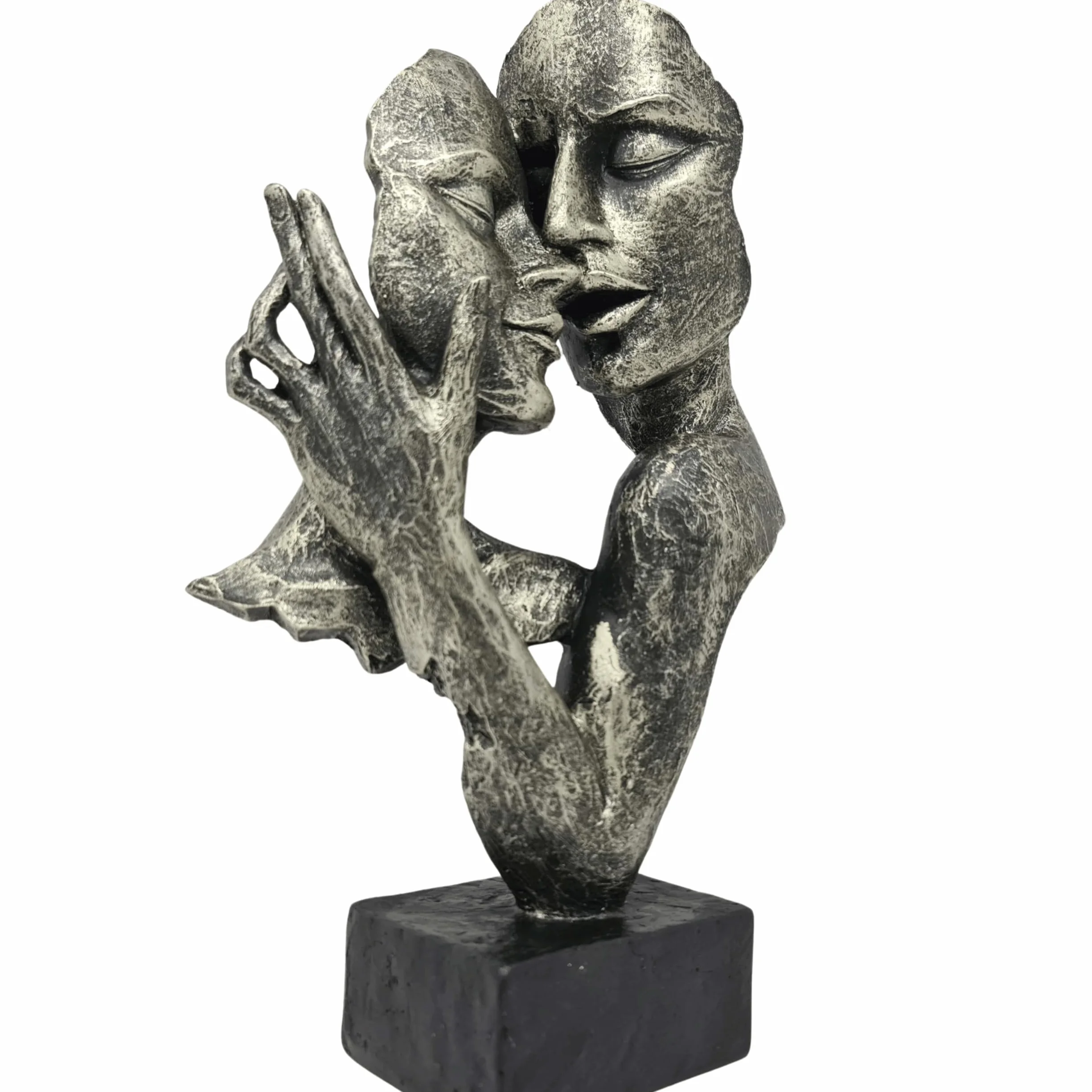 Buste déco Sculpture Couple d'amoureux Pierre reconstituée Couleurs Antiques 32 cm